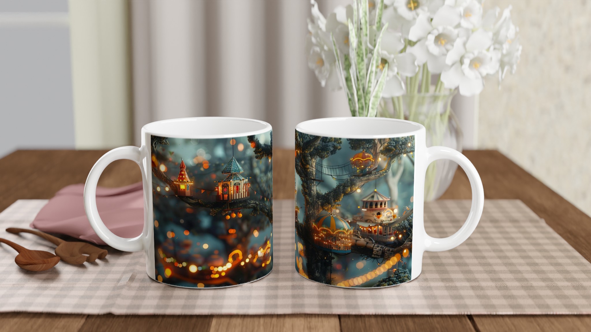 Magical Treehouse Village Keramisk Mugg – Drömlikt Motiv i Valfri Färg! 10 9402ac40-2014-4f24-9a5e-c24bed58f1f6