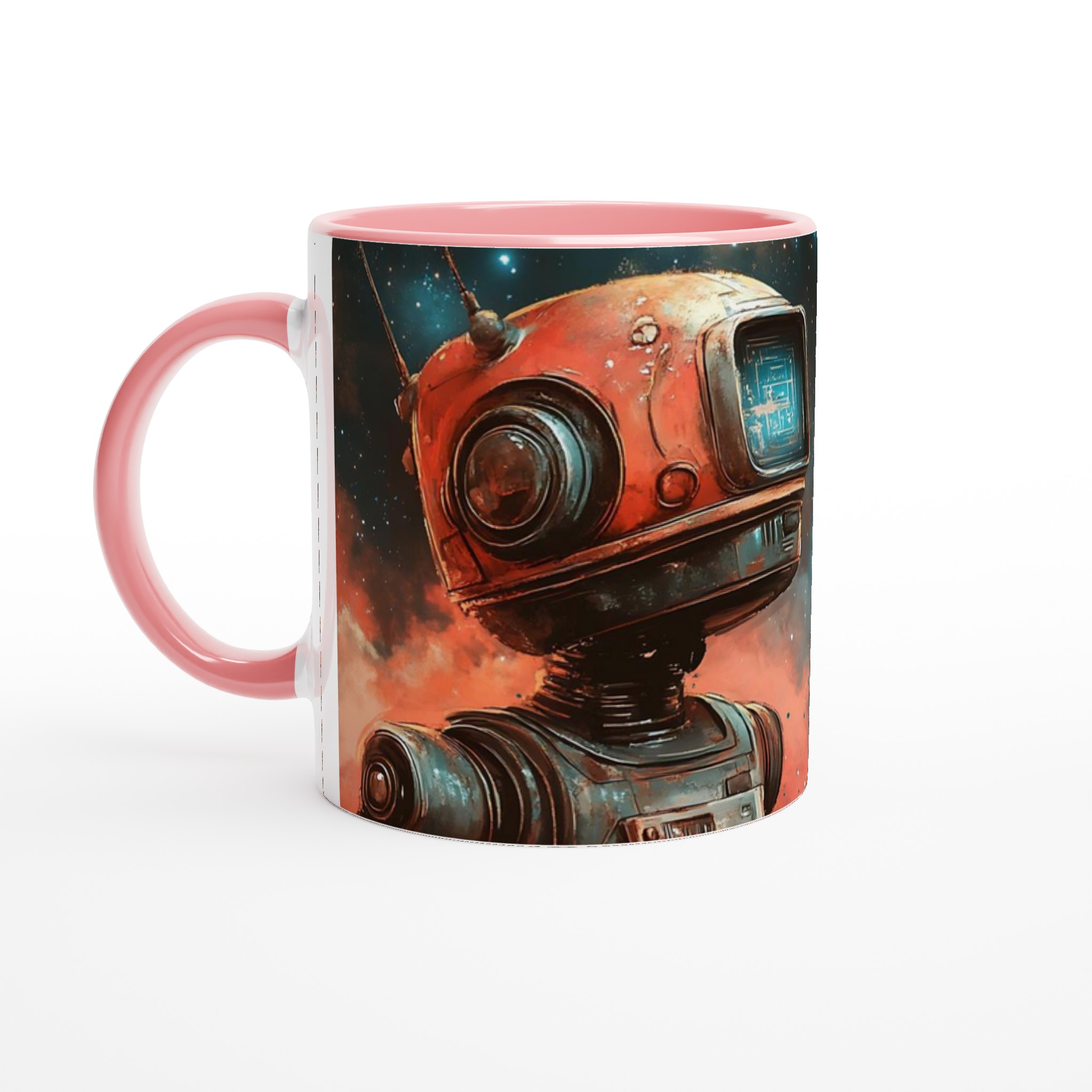 Retro Space Robot Mugg - Vit Keramikmugg 11oz med Sci-Fi Motiv i Livfulla Färger 4 94075c9b-2495-46cd-a0b0-5e9f7580b9ad