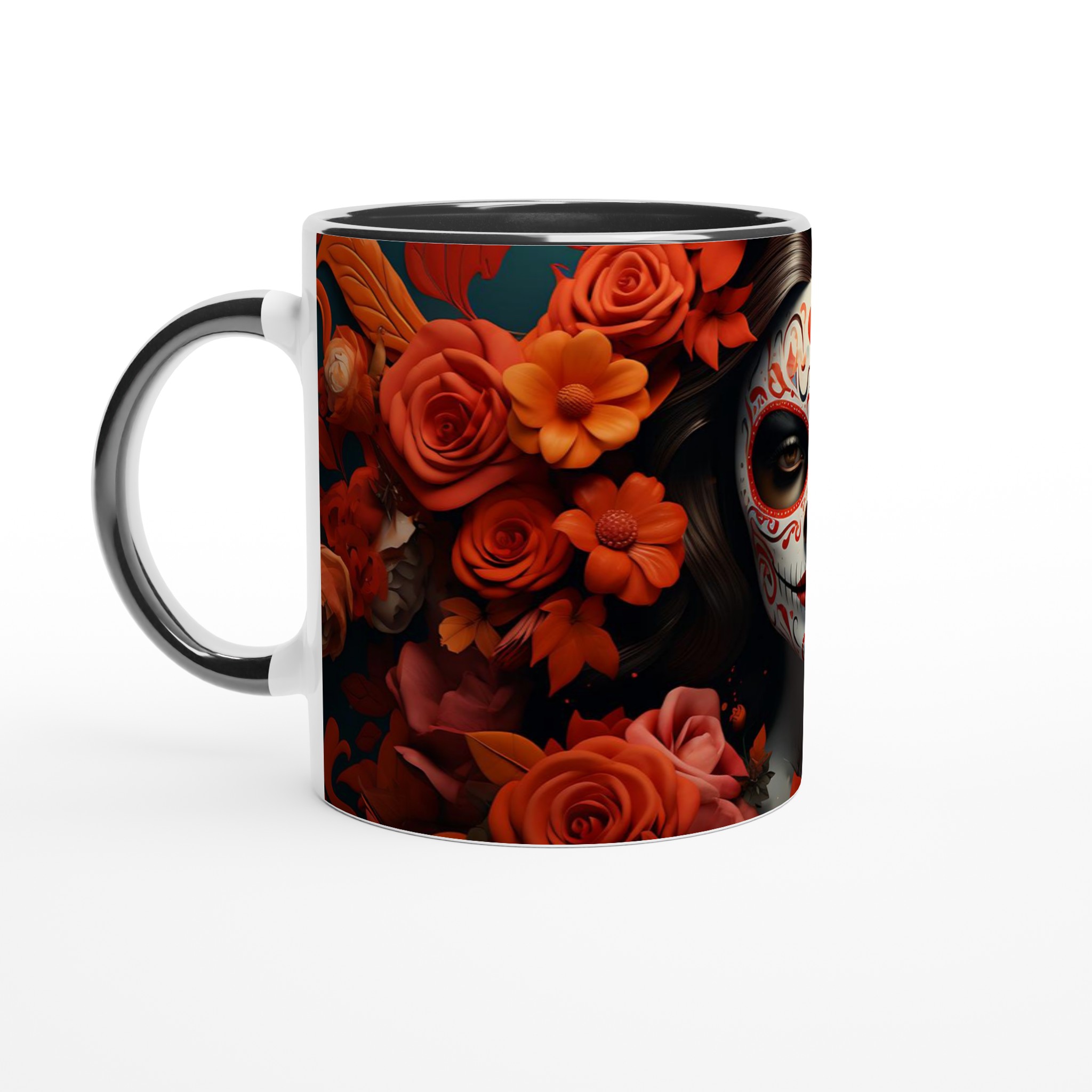 Dia de los Muertos Keramikmugg - Skulls & Rosor | 11oz Kaffemugg i 7 Färgval 7 94494008-4cb3-46f4-be89-9e55e4c58657