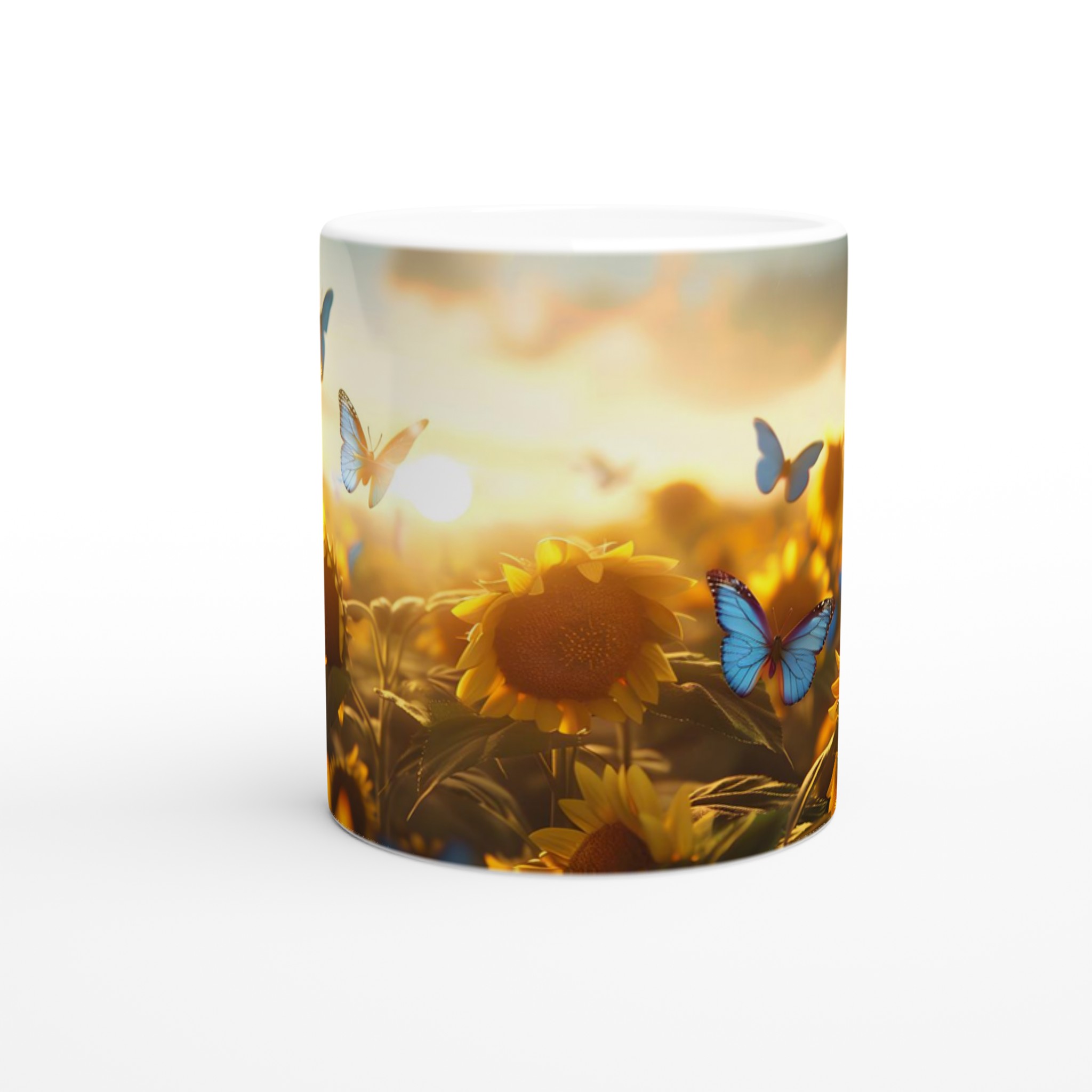 Solrosfält med blå fjärilar 11oz Keramisk Mugg – Drömmer om Sommar 8 95f14480-6ae0-4f8f-ae79-67fbaa5a0572