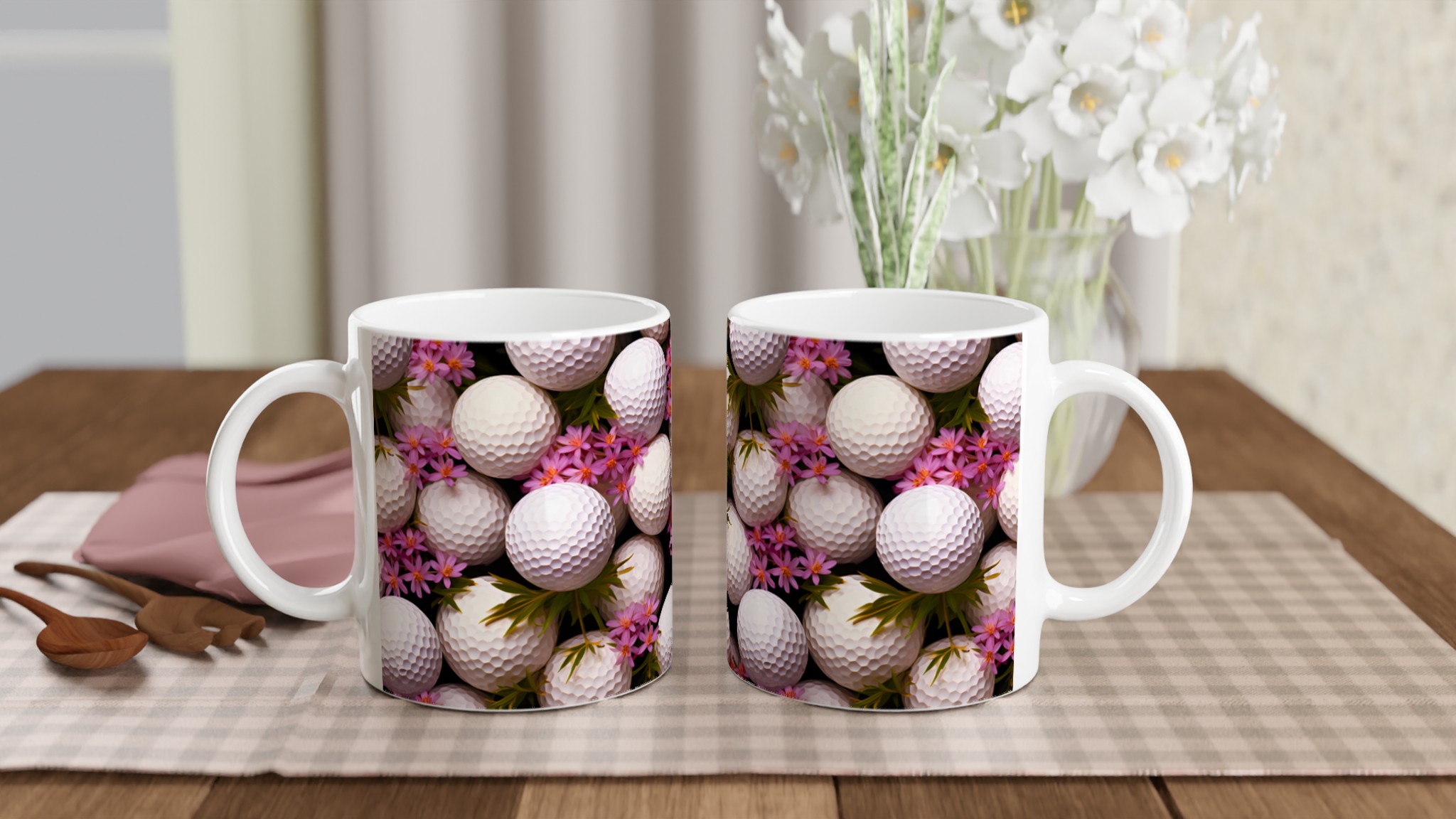Golfbollar & Blommor 11oz Keramikmugg – Perfekt för Golffantasten, Välj bland 7 Färger! 10 9619b755-6a55-4696-963d-039e767c9f87