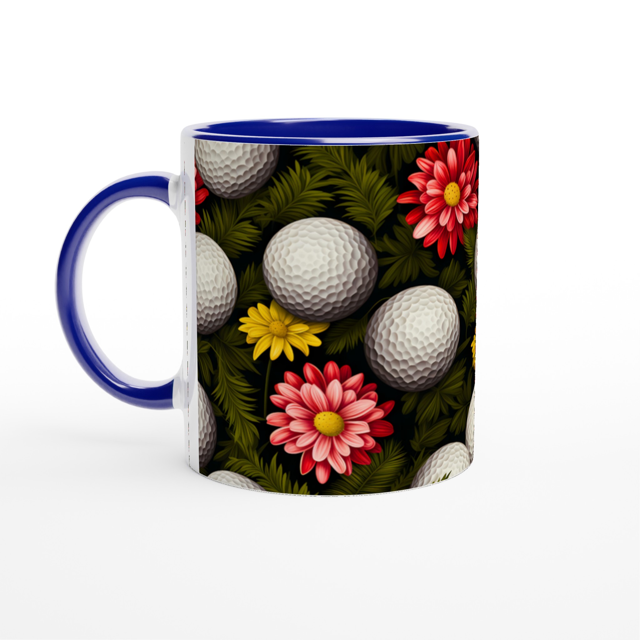 Golfboll & Blomma Keramisk Mugg - 11oz Elegant Design i Olika Färger 4 9666f449-9596-4279-a360-1f0ef5f57572