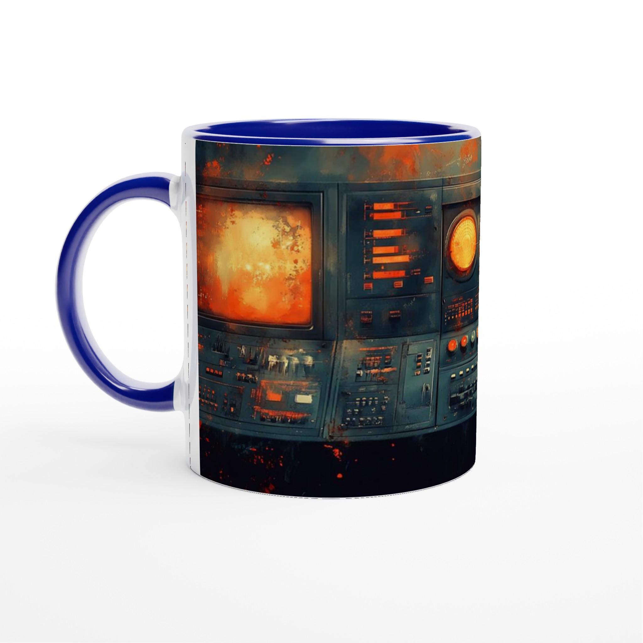 Retro Sci-Fi Kontrollpanel Mugg – 11 oz Keramisk Kaffemugg i ditt val av färger 2 974d0d05-d3a6-4169-abf4-af91e1a48d1d