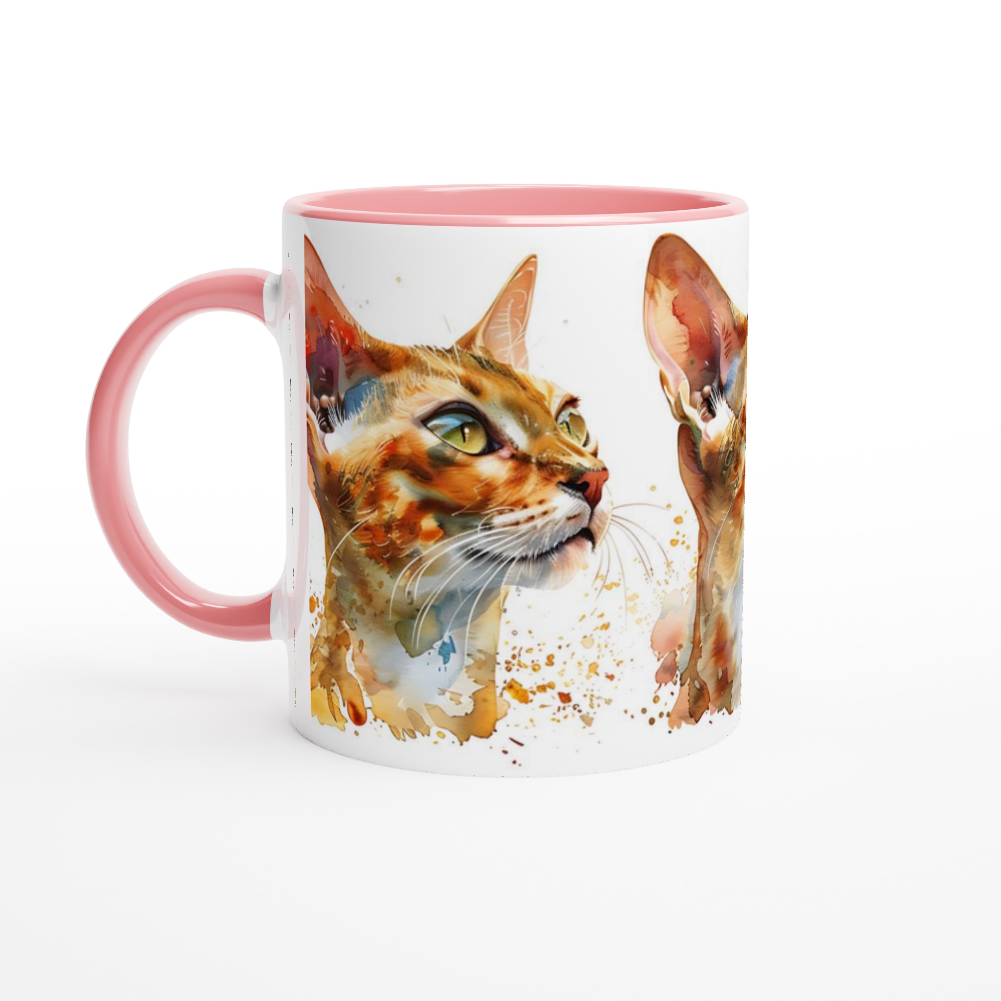 Abyssinier Katt Akvarell Mugg – Konstnärlig Kaffeupplevelse i Valfri Färg, 11oz Keramik 6 979c40a6-7407-41ab-be1b-3c62ea08ffba