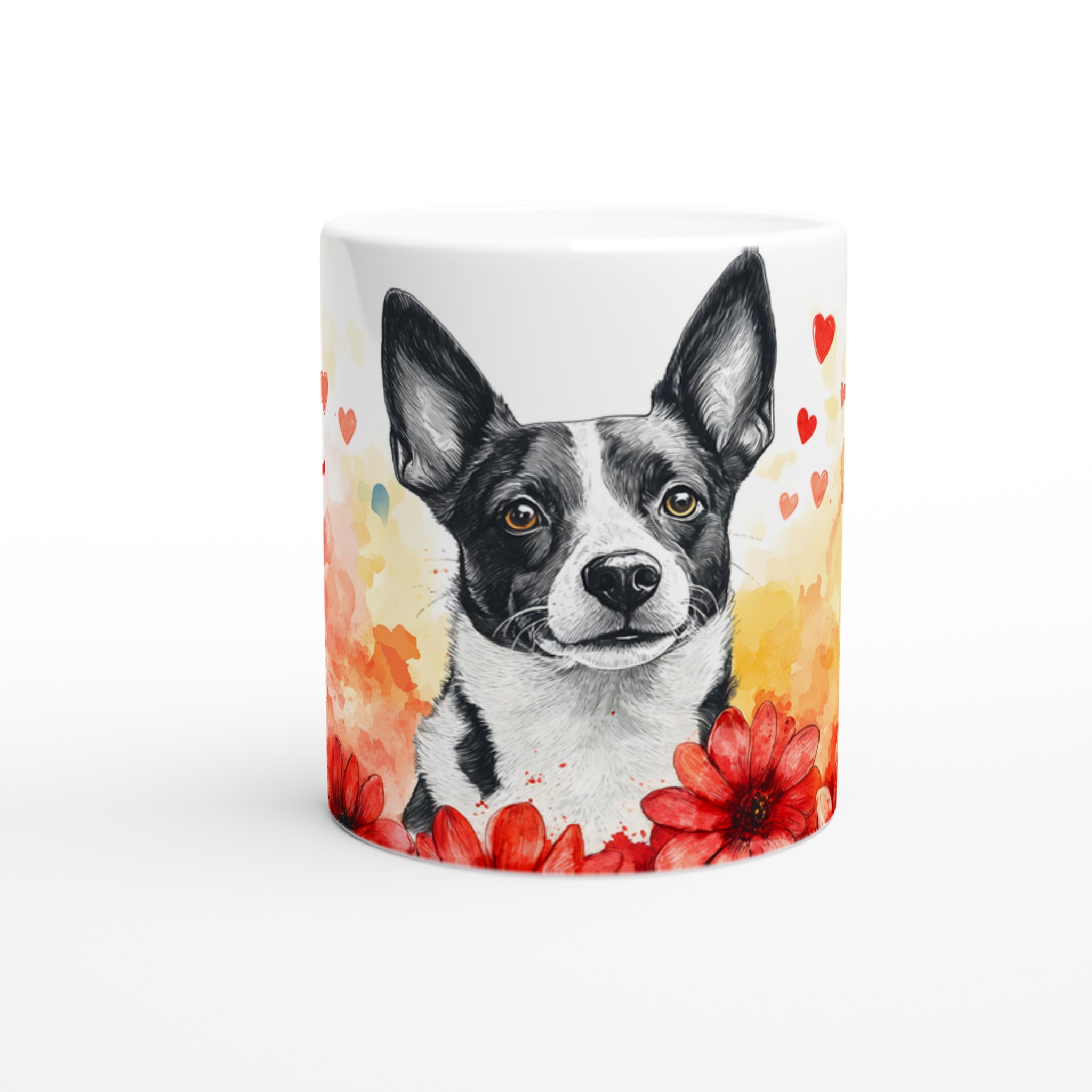 Kärlekshund – Personlig 11oz Keramisk Mugg med Akvarelldesign & Valfri Färg 8 97dde649-76e9-42a9-9a66-fb154754d8ce