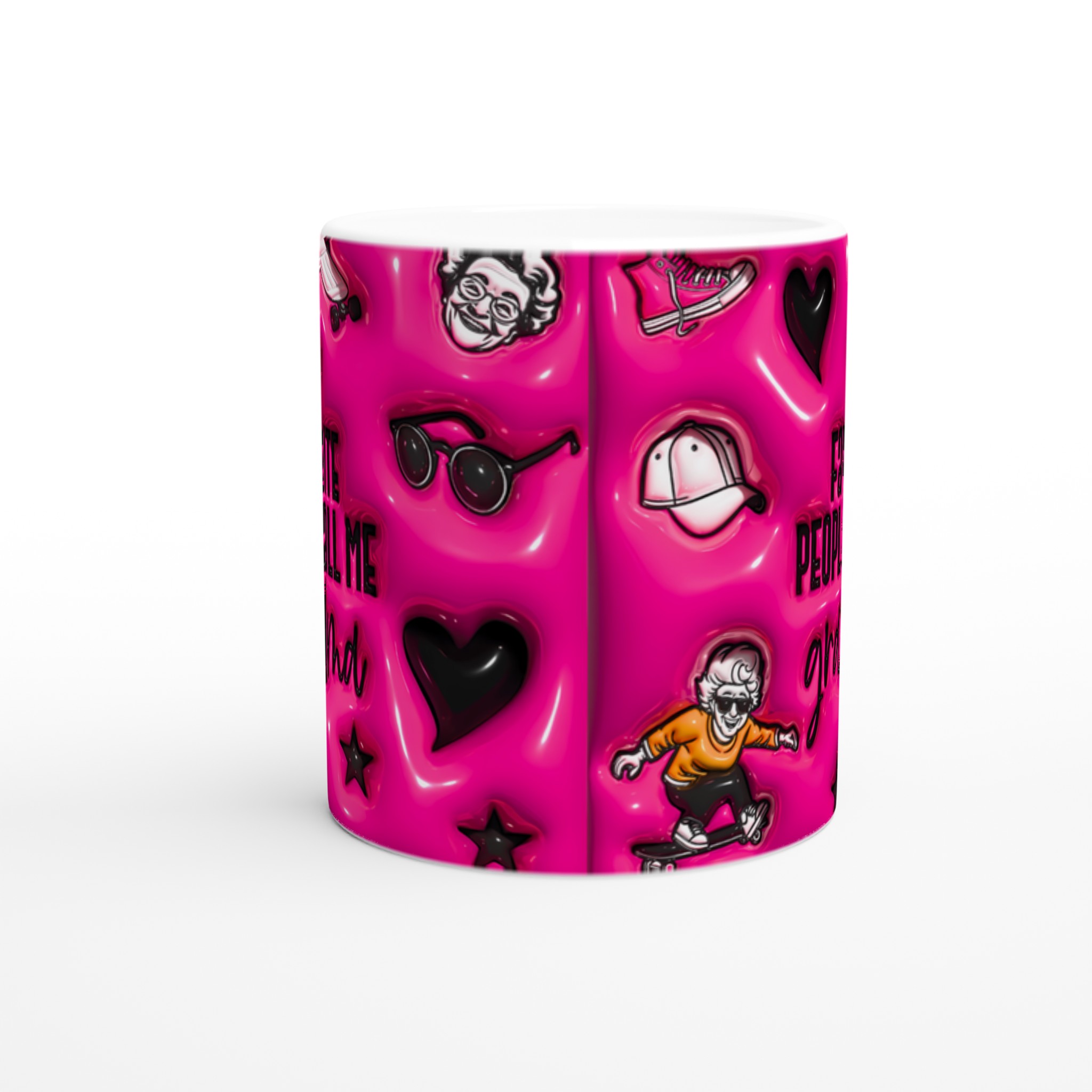 Bästa Farmors Mugg – Rosa Skateboard Grandma Design, 11oz Keramik, Välj Din Färg! 9 97e0c64f-940d-4e2c-98aa-10e0283dcc13