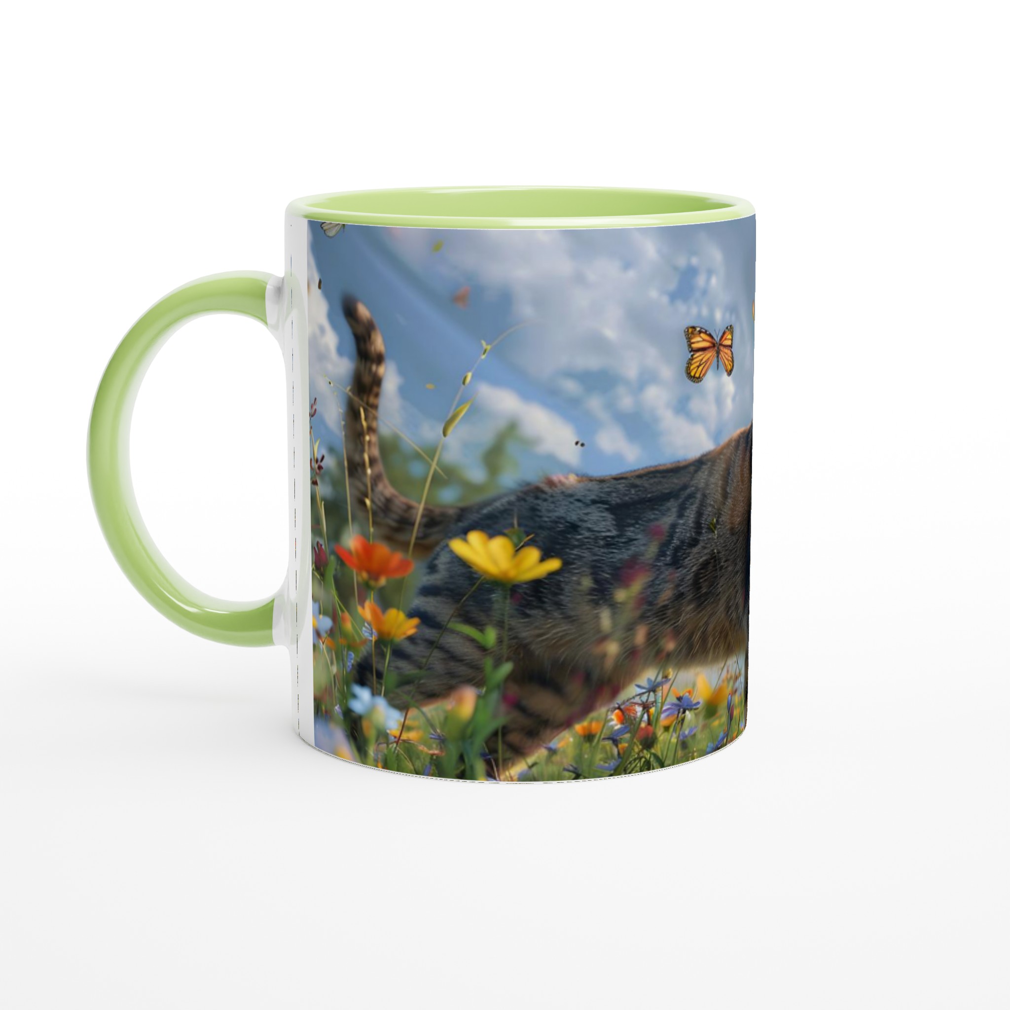 Katt bland Vårblommor – Levande 11oz Keramisk Mugg för Naturälskare 3 9838a288-46c3-4dfc-add7-eb643c630fba