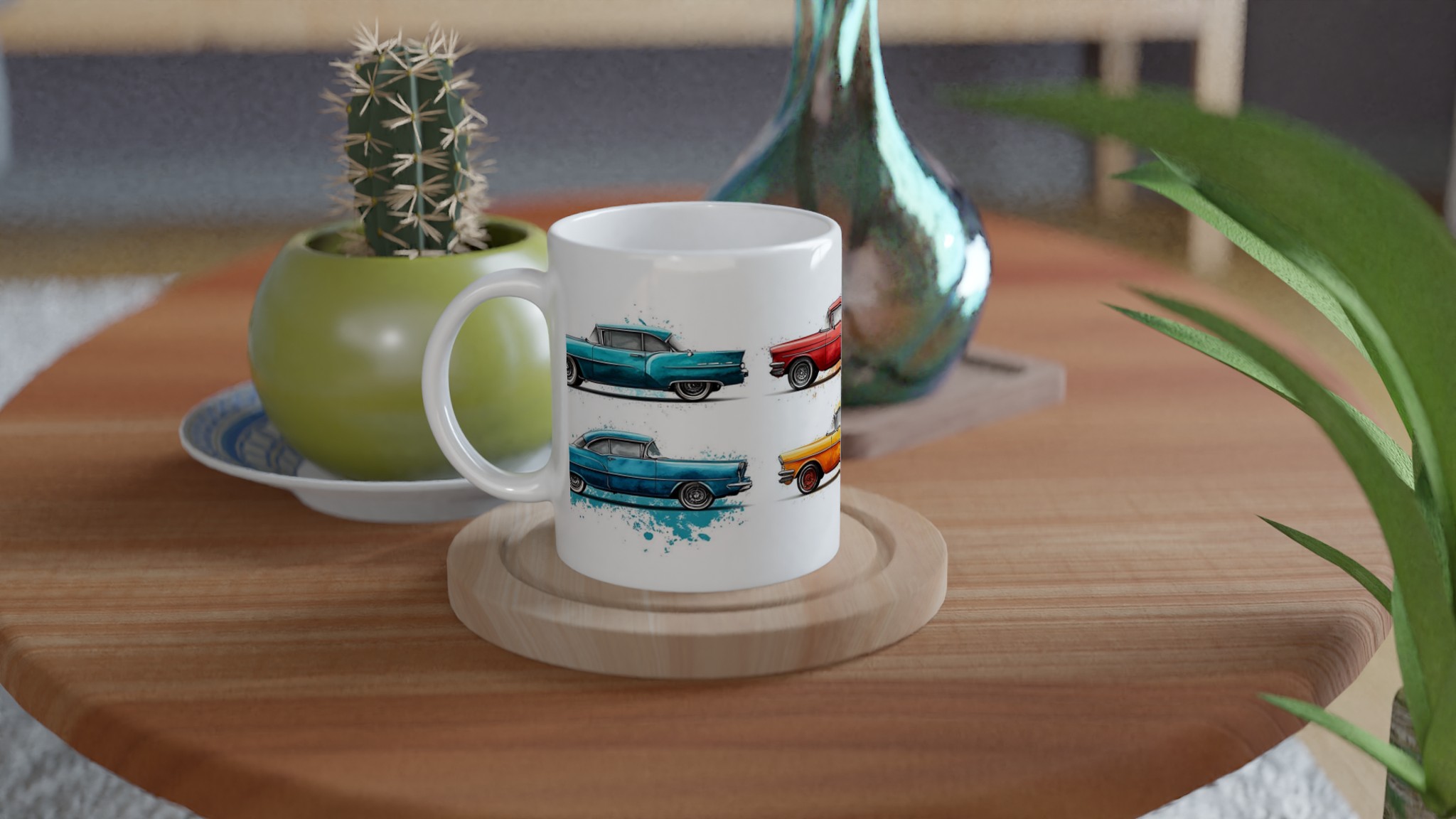 Klassiska Bilar Akvarell 11oz Keramikmugg – Välj bland 7 Livfulla Färger för Din Favorit Retrobil 9 983f571e-23b2-4cec-91d4-efb89bd54061