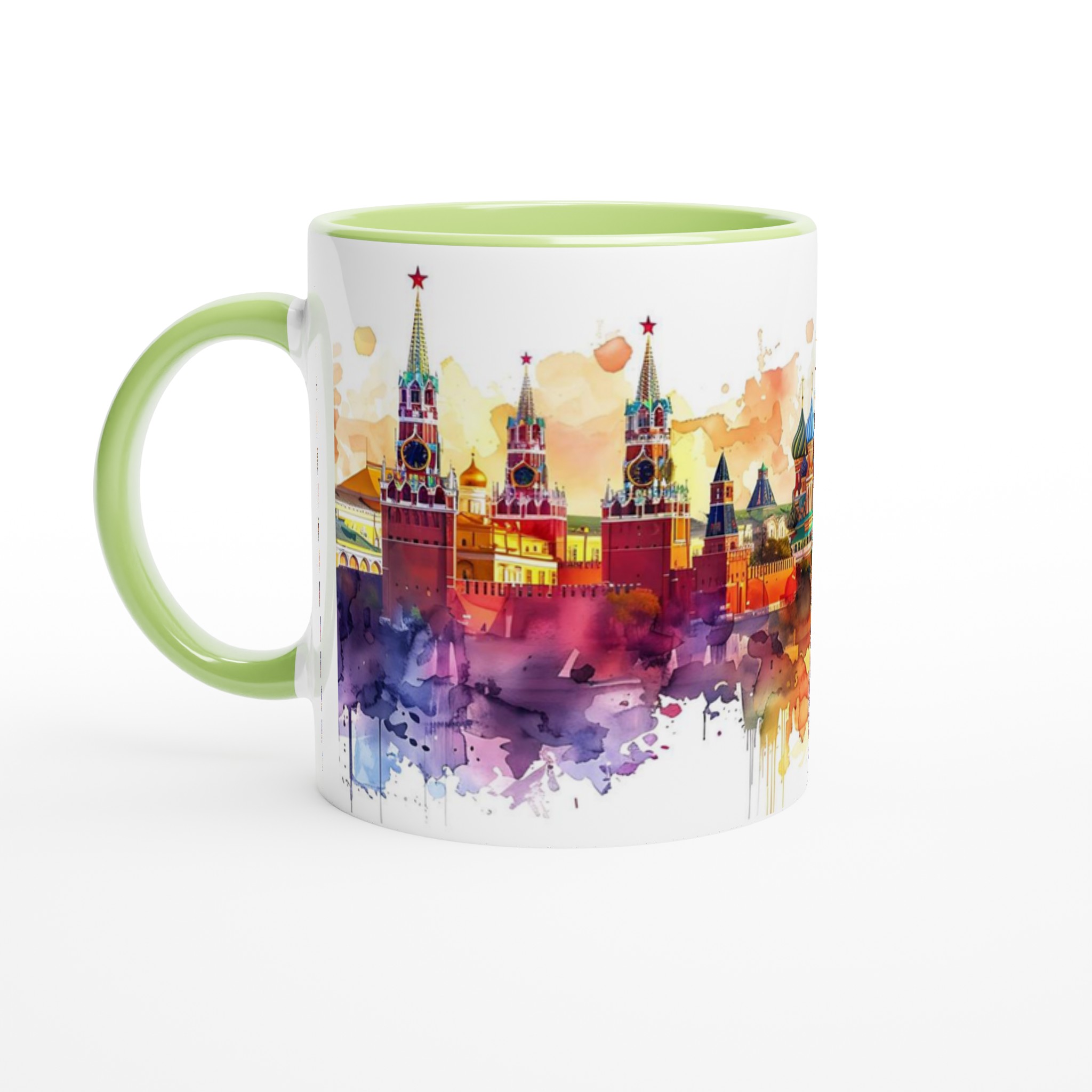 Färgsprakande Kreml: 11oz Keramisk Mugg – Konstnärligt Akvarelltryck i Valfri Färg 3 9878f128-c81e-4c52-9790-b7ea14597630