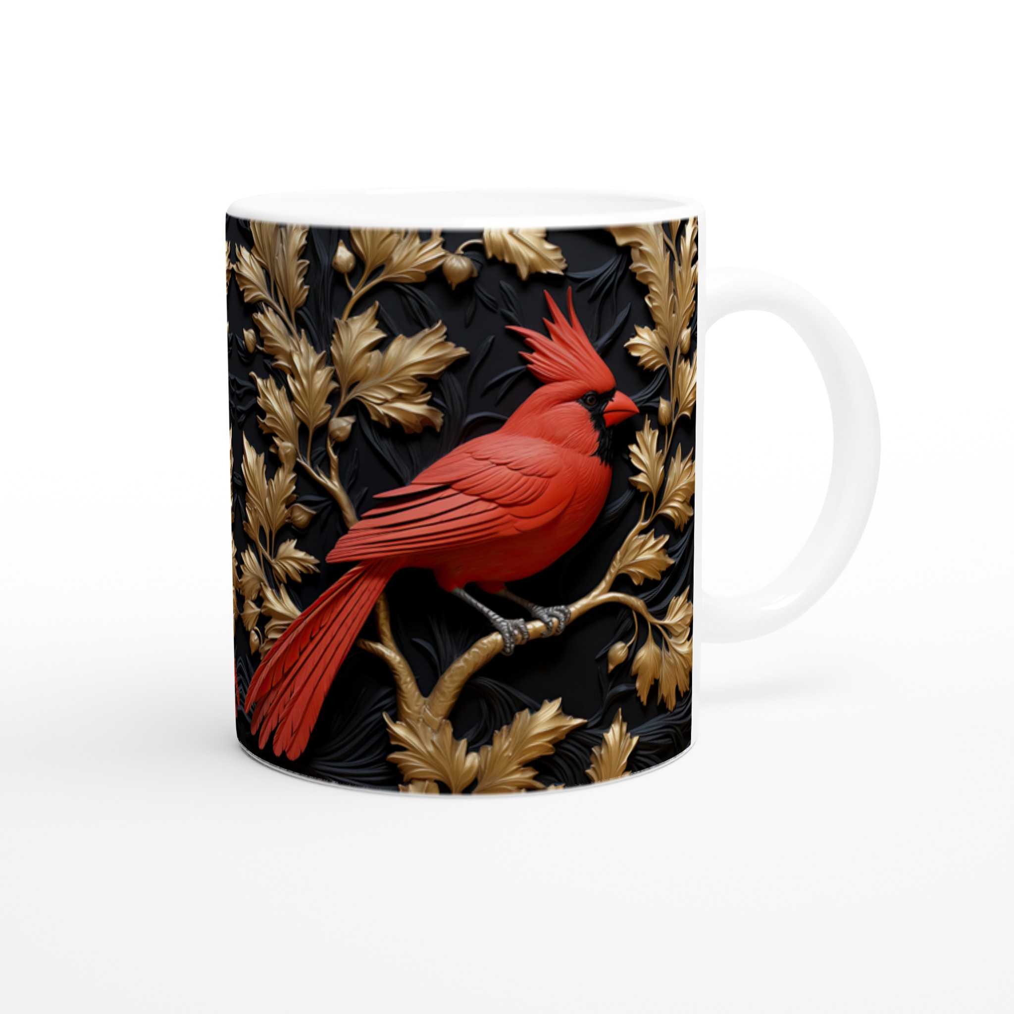 Elegant Vit 11oz Keramisk Mugg med Klassisk Rödhakad Domherredesign i Sju Färgval 9 98f899d5-aed9-4df0-9f09-14865c6652d2