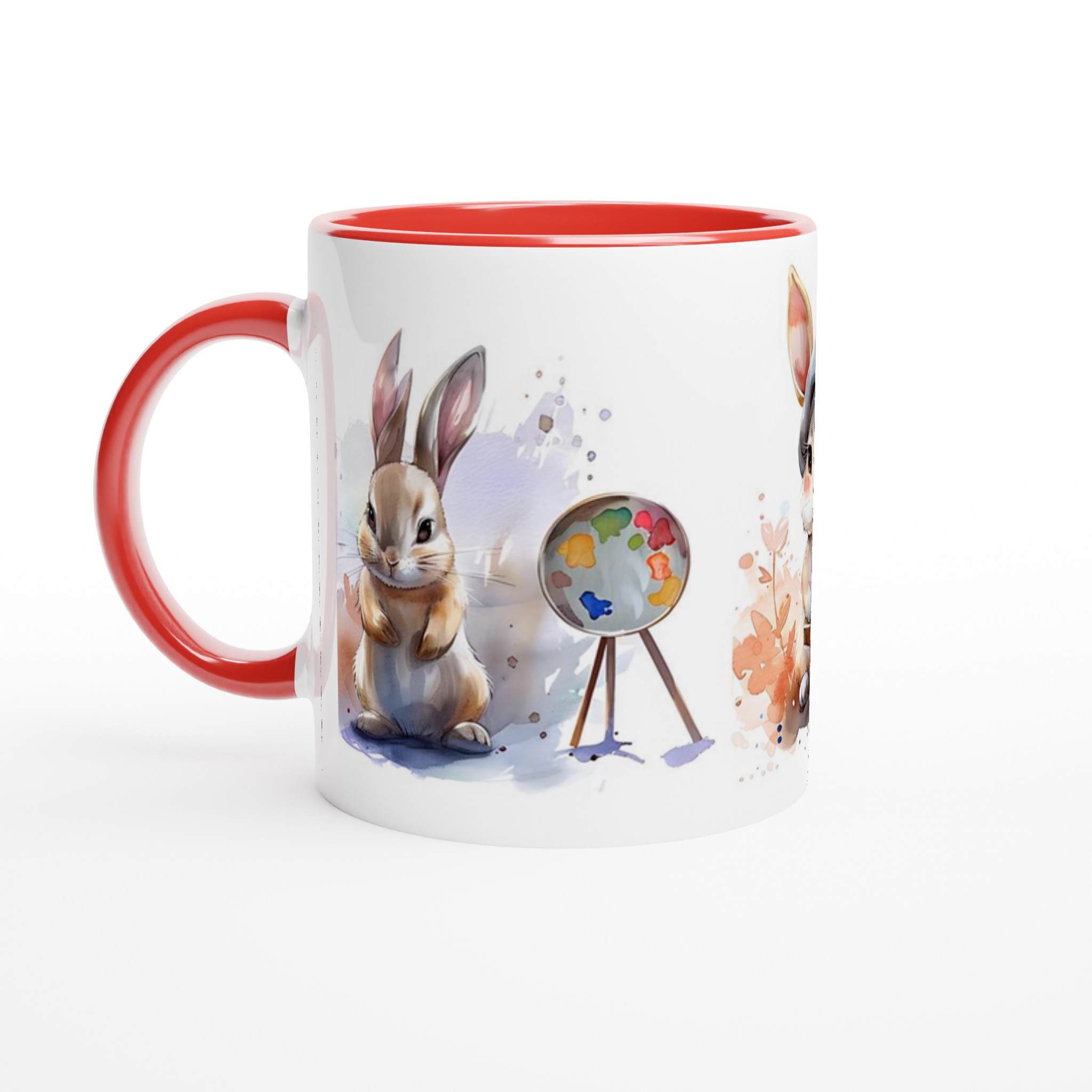 Konstnärliga Kaniner Keramikmugg – Charmigt Akvarellmotiv för Kaffeälskare, Välj din Favoritfärg! 2 98fb9b9c-5f60-48ce-a654-bc680895ba81