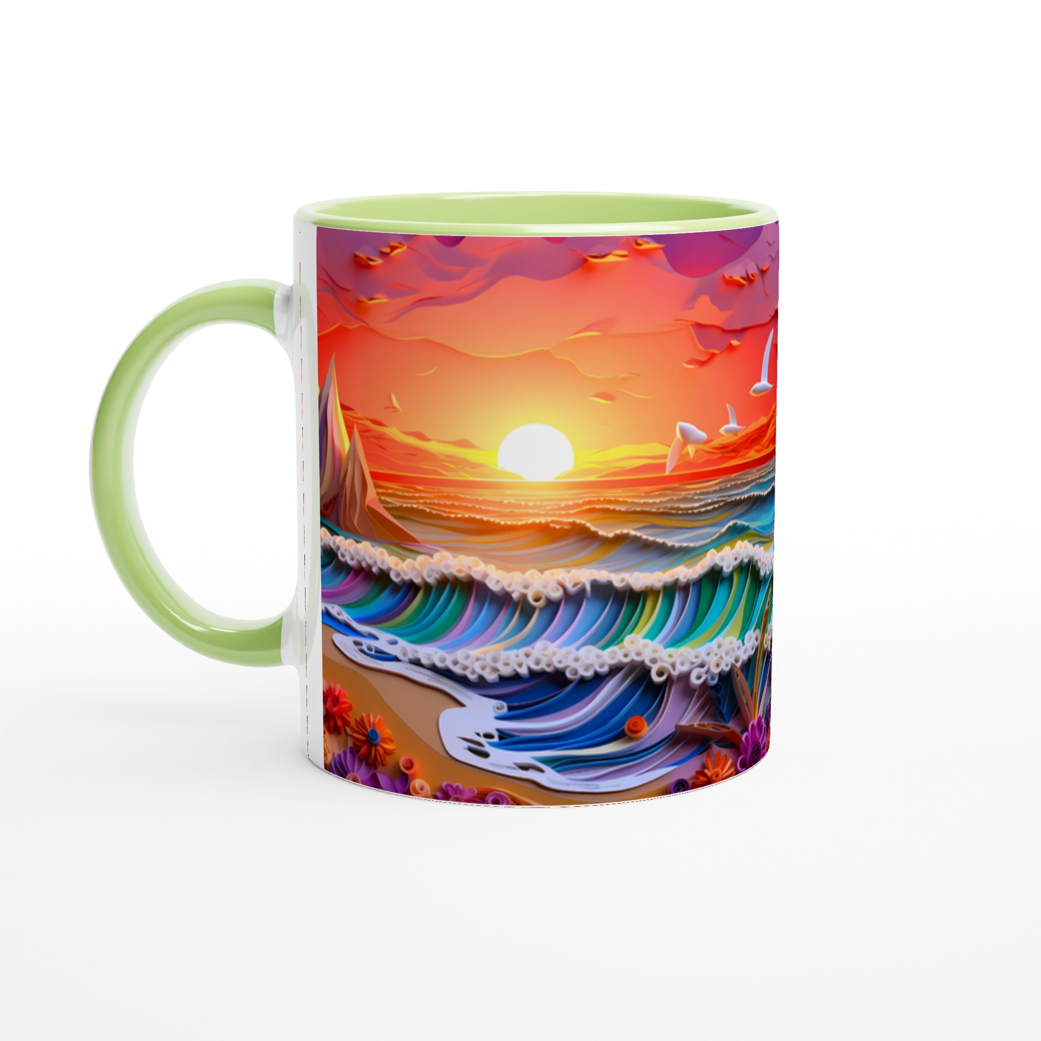 Abstrakt Solnedgång Keramikmugg - 11oz Konstnärlig Kaffemugg i Valfri Färg 4 99106c29-41ca-458c-8509-5e16f612fa6b