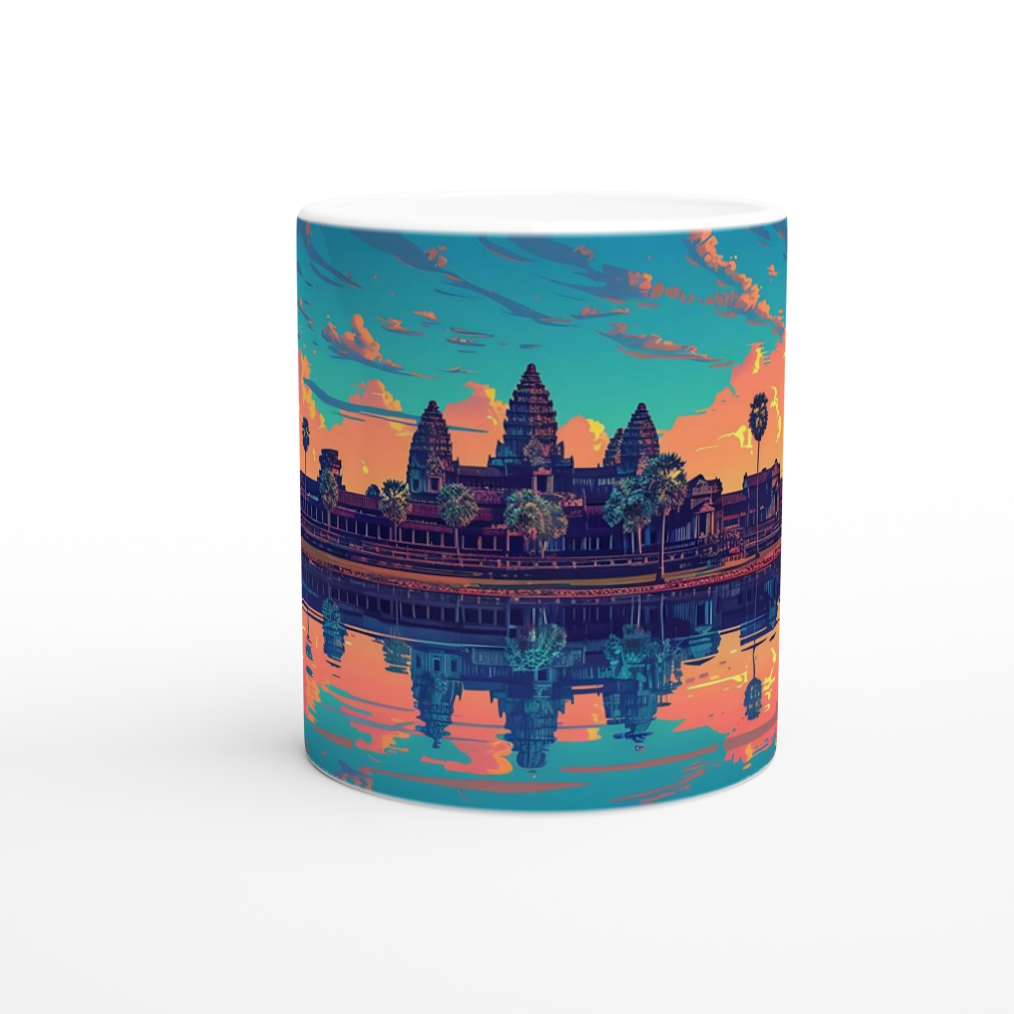 Angkor Wat Soluppgång Konstnärlig Mugg – Färgstark Keramikmugg 11oz 8 99667eb2-0601-4cc8-9552-d1ac7eba8770