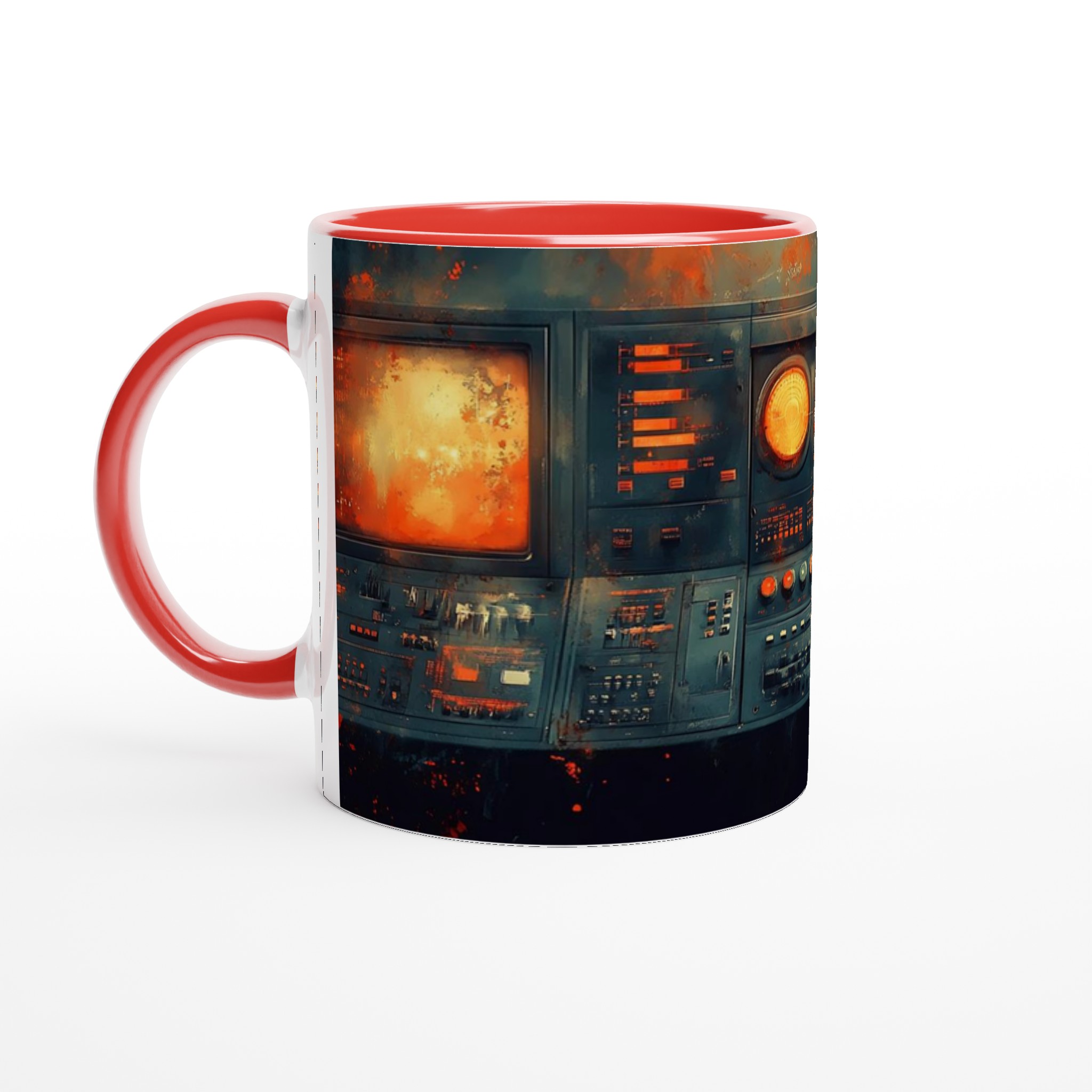 Retro Sci-Fi Kontrollpanel Mugg – 11 oz Keramisk Kaffemugg i ditt val av färger 5 998d46b5-6f95-4e17-a7a4-026849cb9786