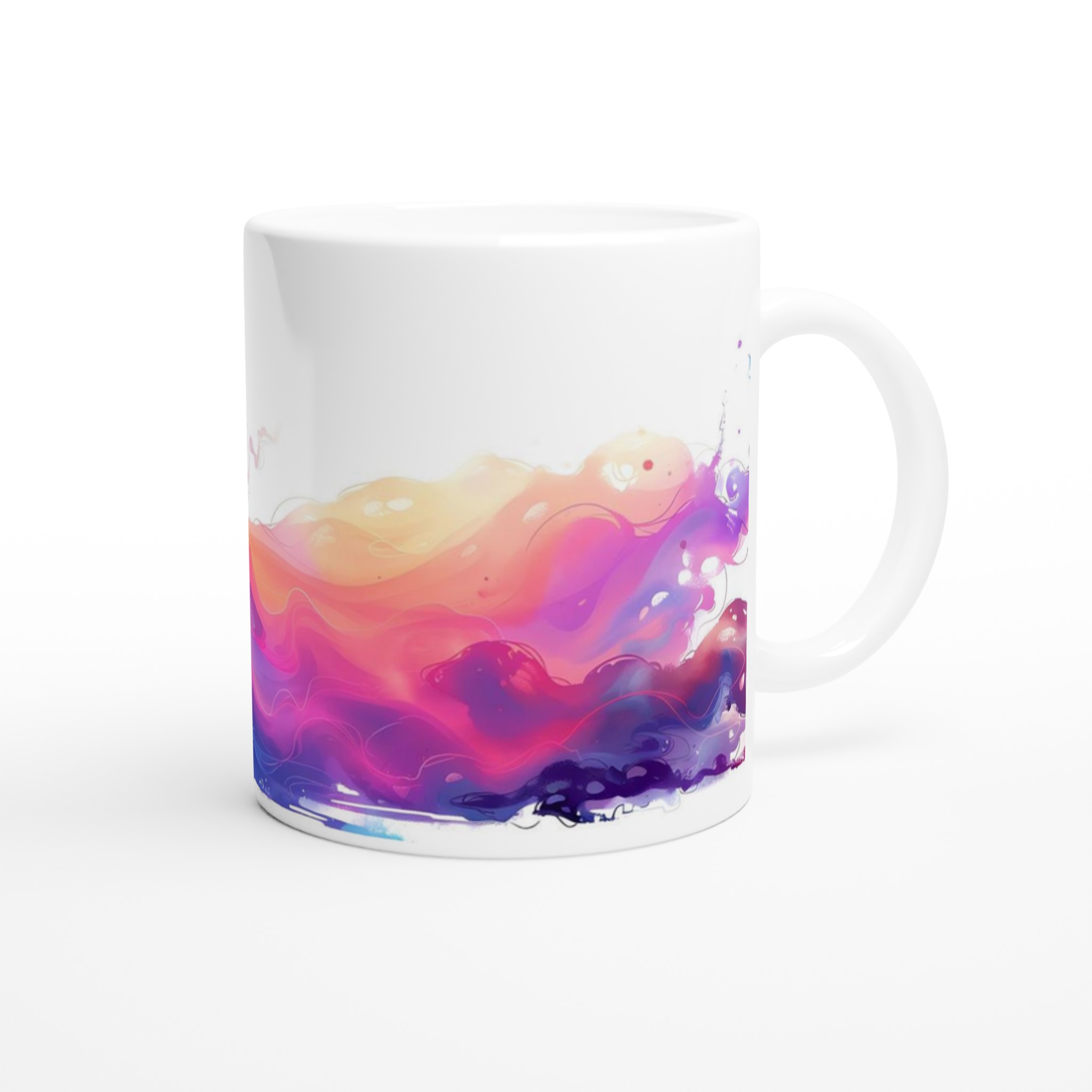 Abstrakt Färginfusion Mugg – 11oz Keramisk Mugg i Välja Färg 9 99d3ae1b-f812-4e83-a8b3-861a1e3d3375