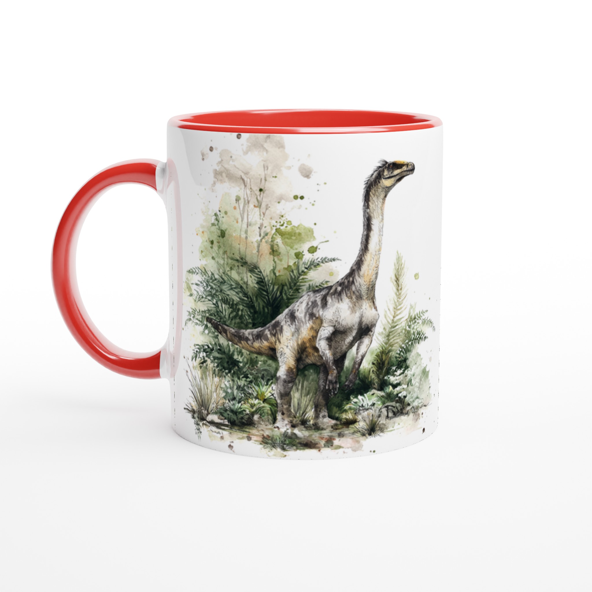 Dinosaurie Vattenfärg Mugg - Stilren 11oz Keramikmugg i ditt Val av Sju Färger 2 9a115590-c915-45bf-990b-c48f3d0ae33c