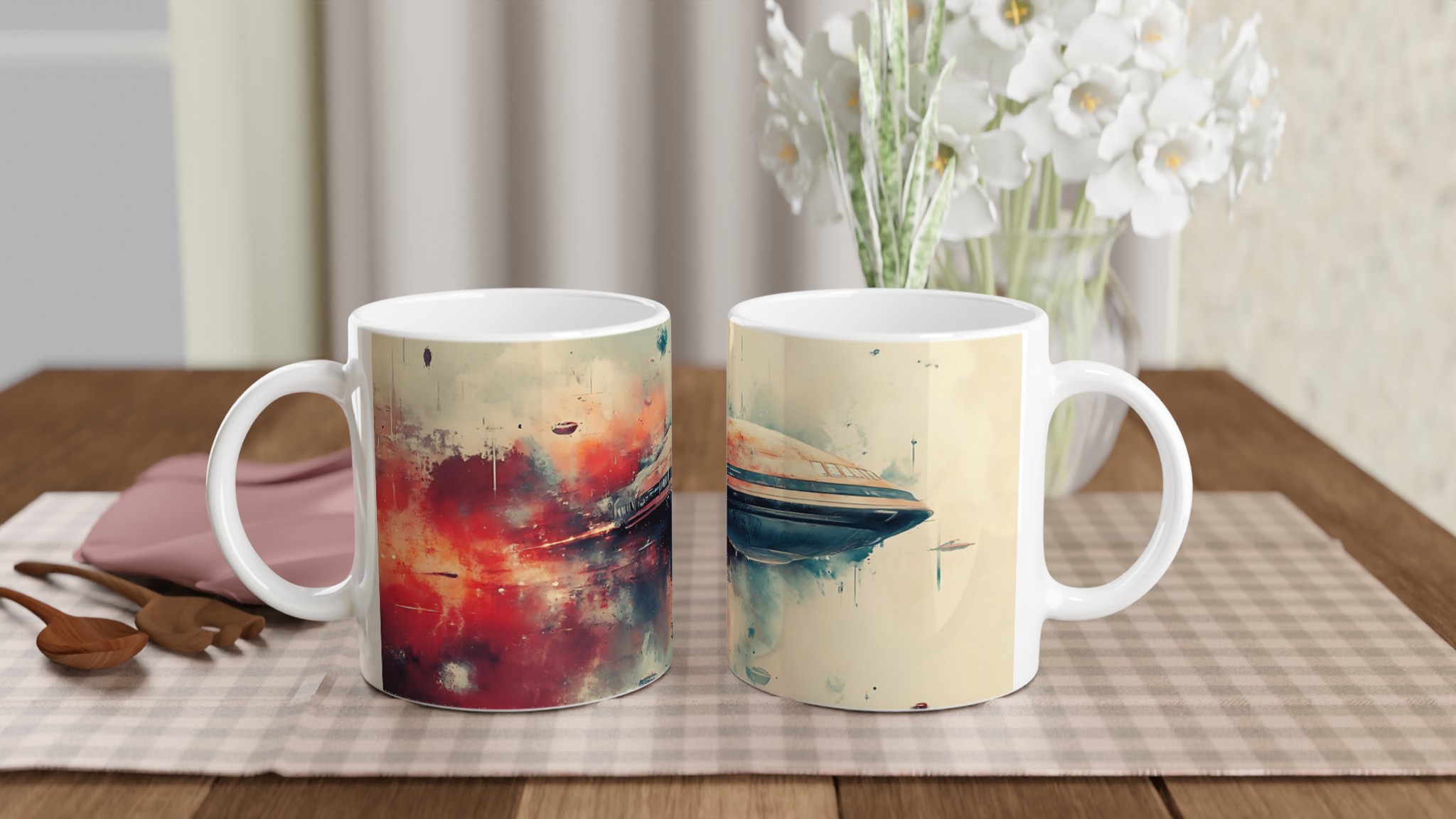 Kosmisk Färd 11oz Keramikmugg - Futuristik Rymdkonst i Välj Färg 10 9a51cb20-0757-4297-a108-92bb4cca8665