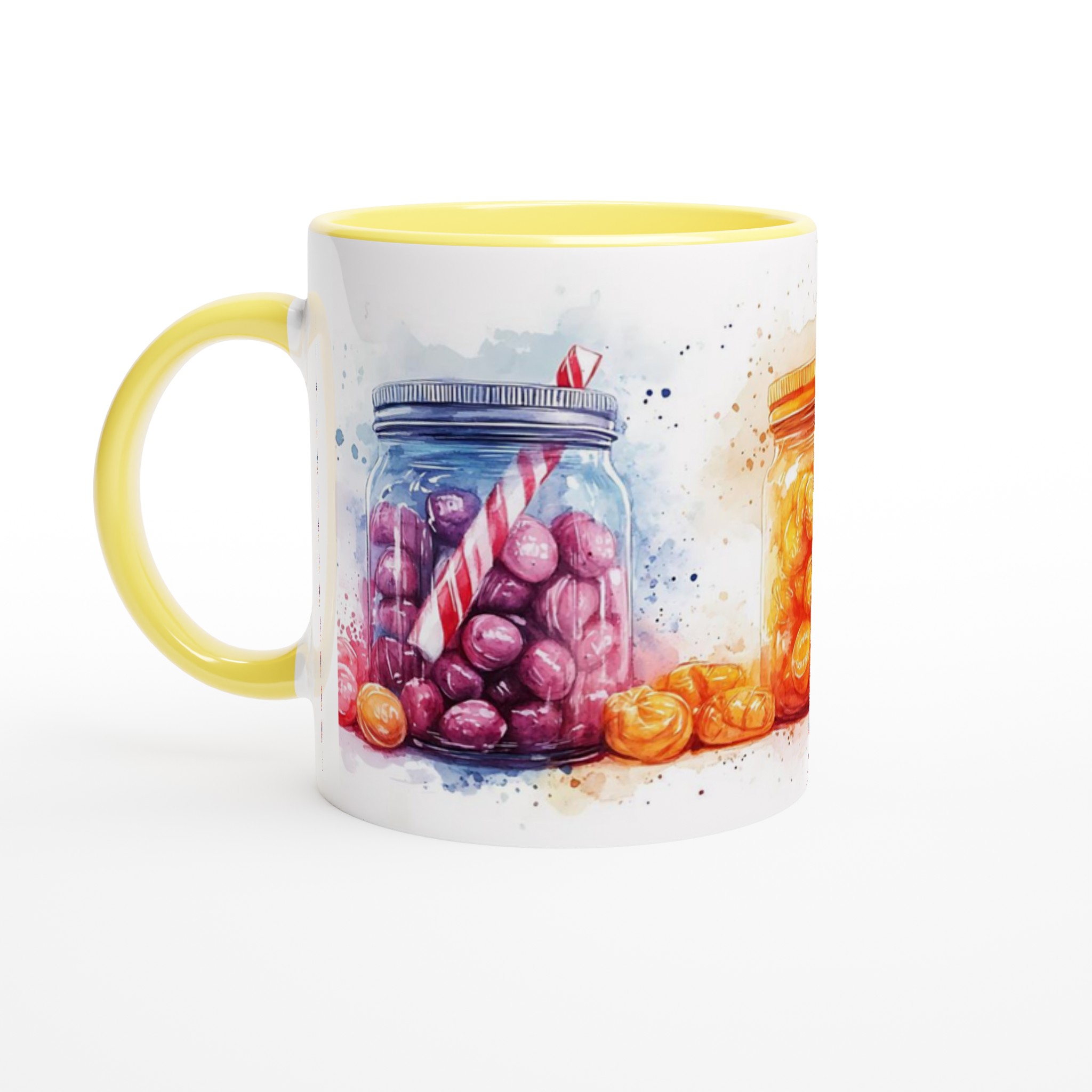Färgsprakande 11oz Keramisk Mugg – Konstnärlig Godisfrossa i Vattenfärg, Välj Bland Flera Levande Färger! 3 9ad272e4-c269-4c65-ba6f-b01f34f1e75a