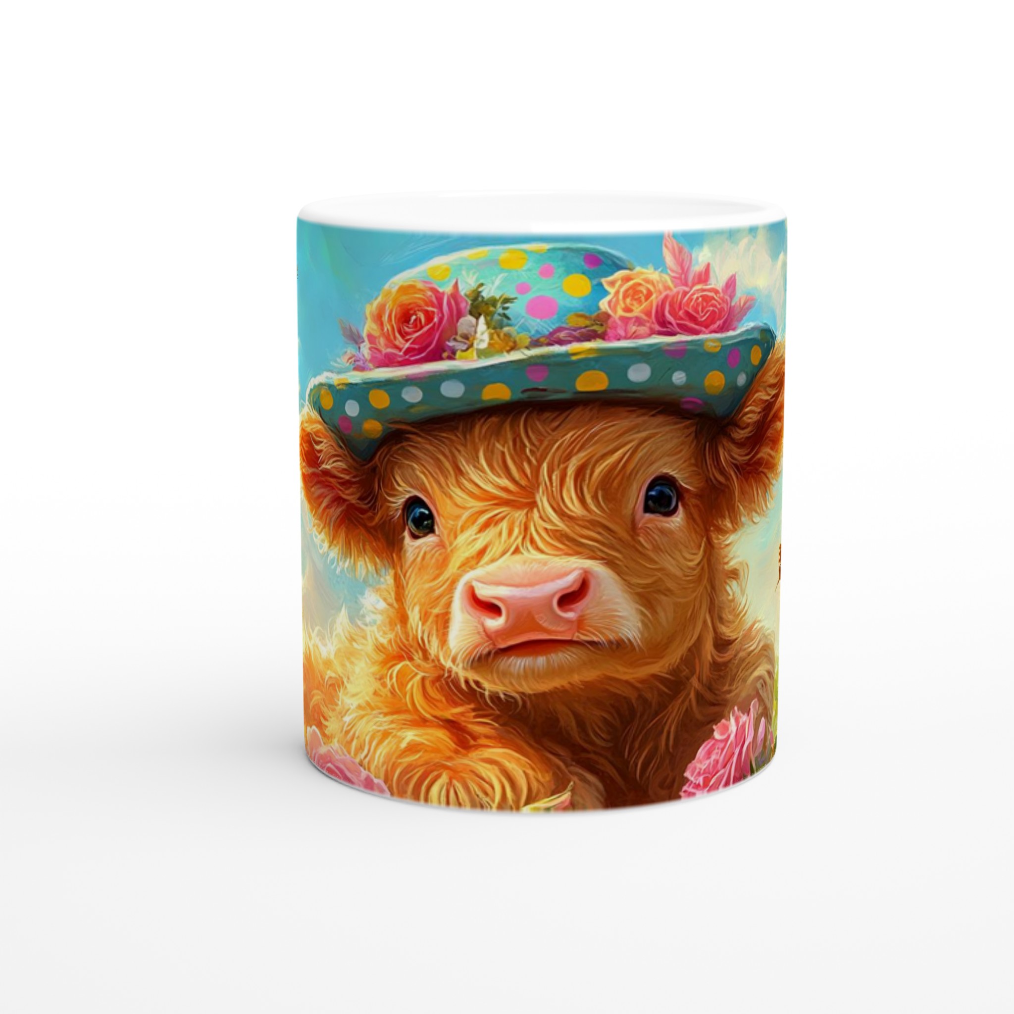 Söt Kalv med Sommarhatt – Färgglad 11oz Keramikmugg i Sju Charmiga Nyanser 8 9b56c3cb-de2e-467e-8e9f-c0ac1a310cbc