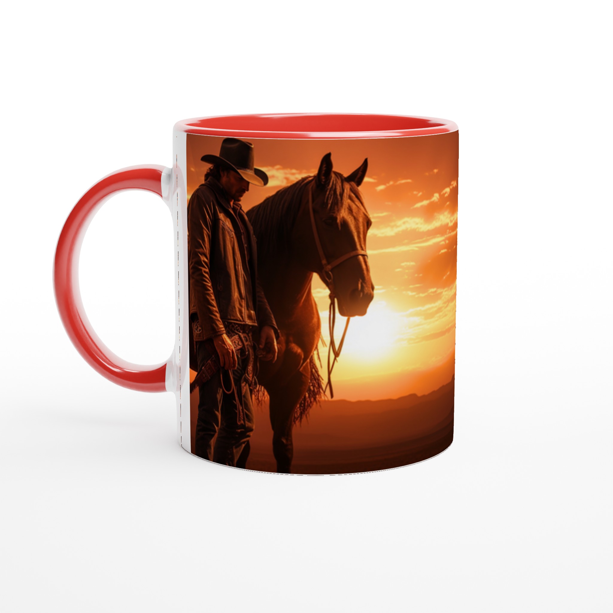 Cowboy Sunset Mug – Western Charm in Your Choice of 7 Colors – 11oz Premium Ceramic 2 9bd39532-70fc-4aa5-a98c-fe4226dba316