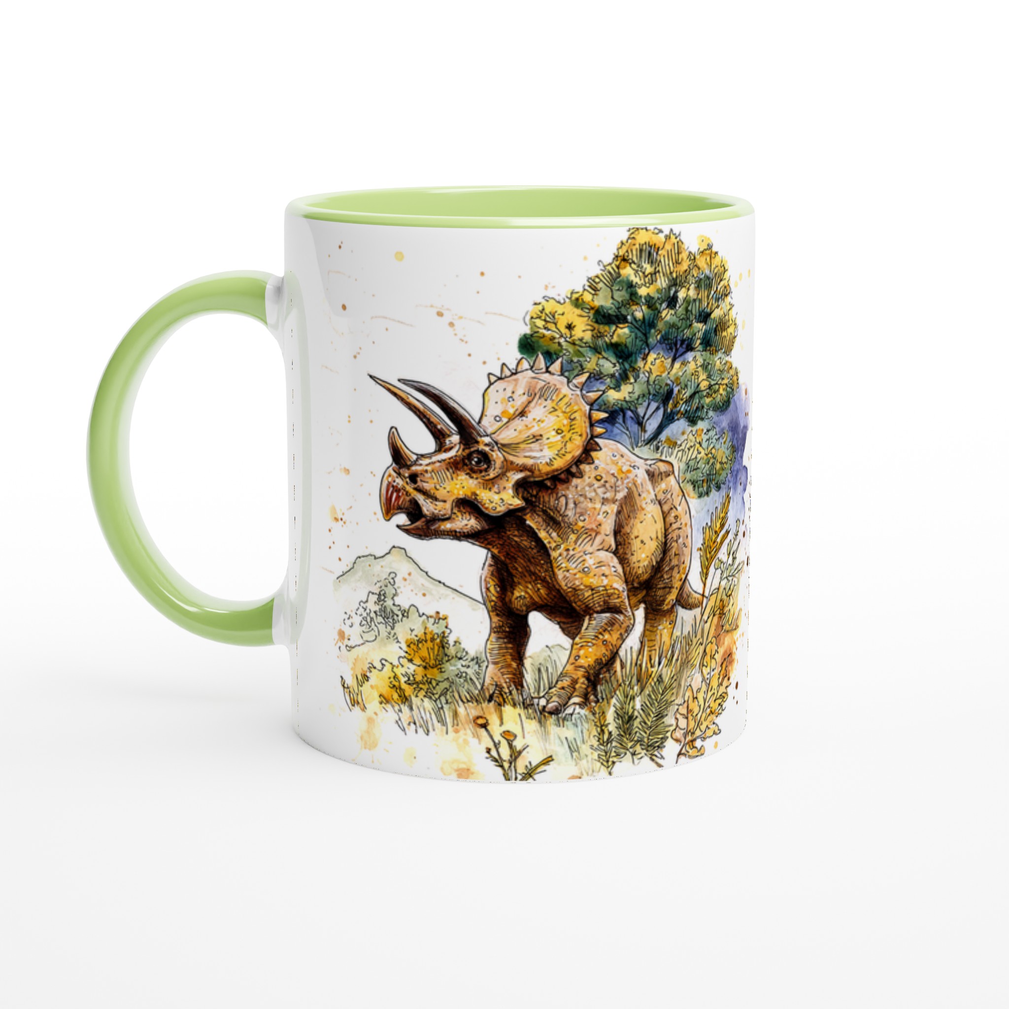 Triceratops Akvarellmugg – Historiska Varelser i Levande Färger, Välj din Favoritmugg! 3 9becf101-eeb6-4b51-ba36-877ea8389755