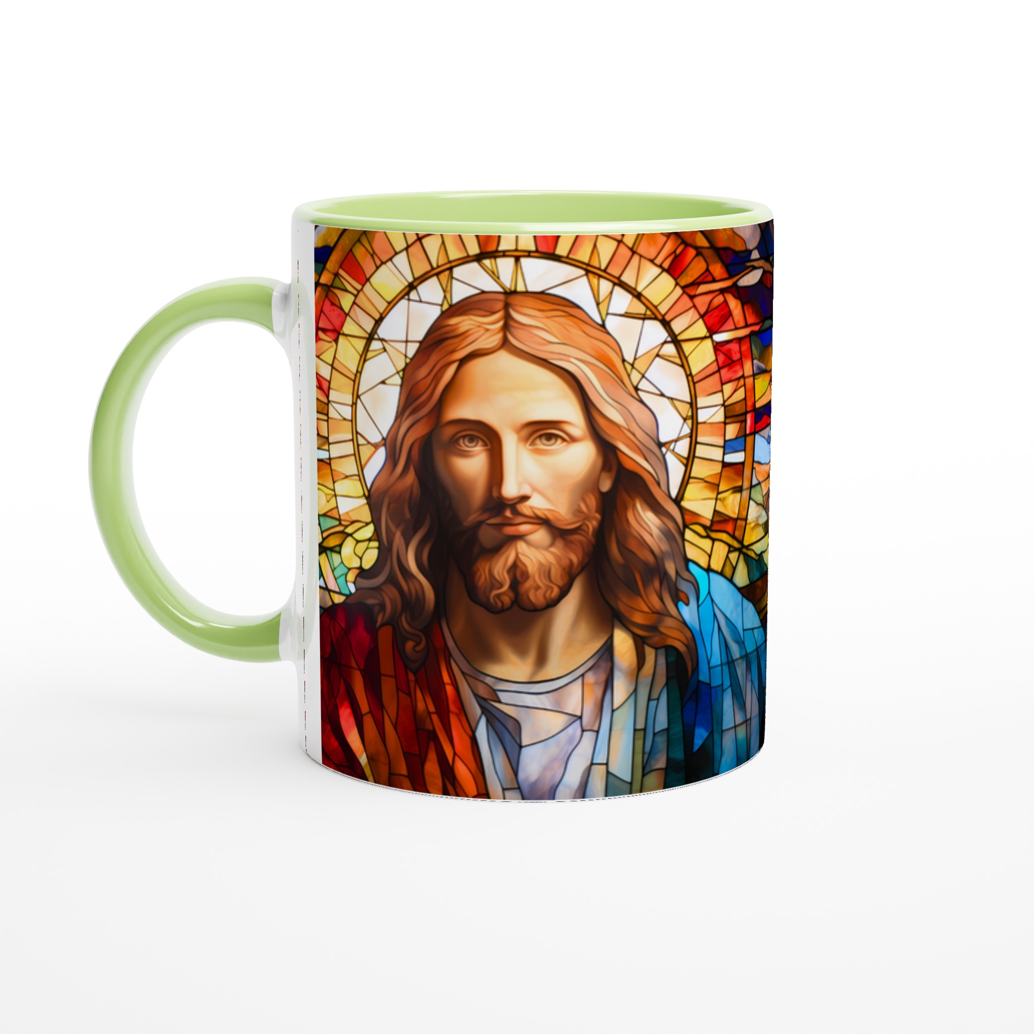 Jesus i målat glas design 11oz Keramisk Mugg – Inspirerande konstverk för din favoritdryck 3 9bef6712-3ee6-4edf-b370-7364456cda08