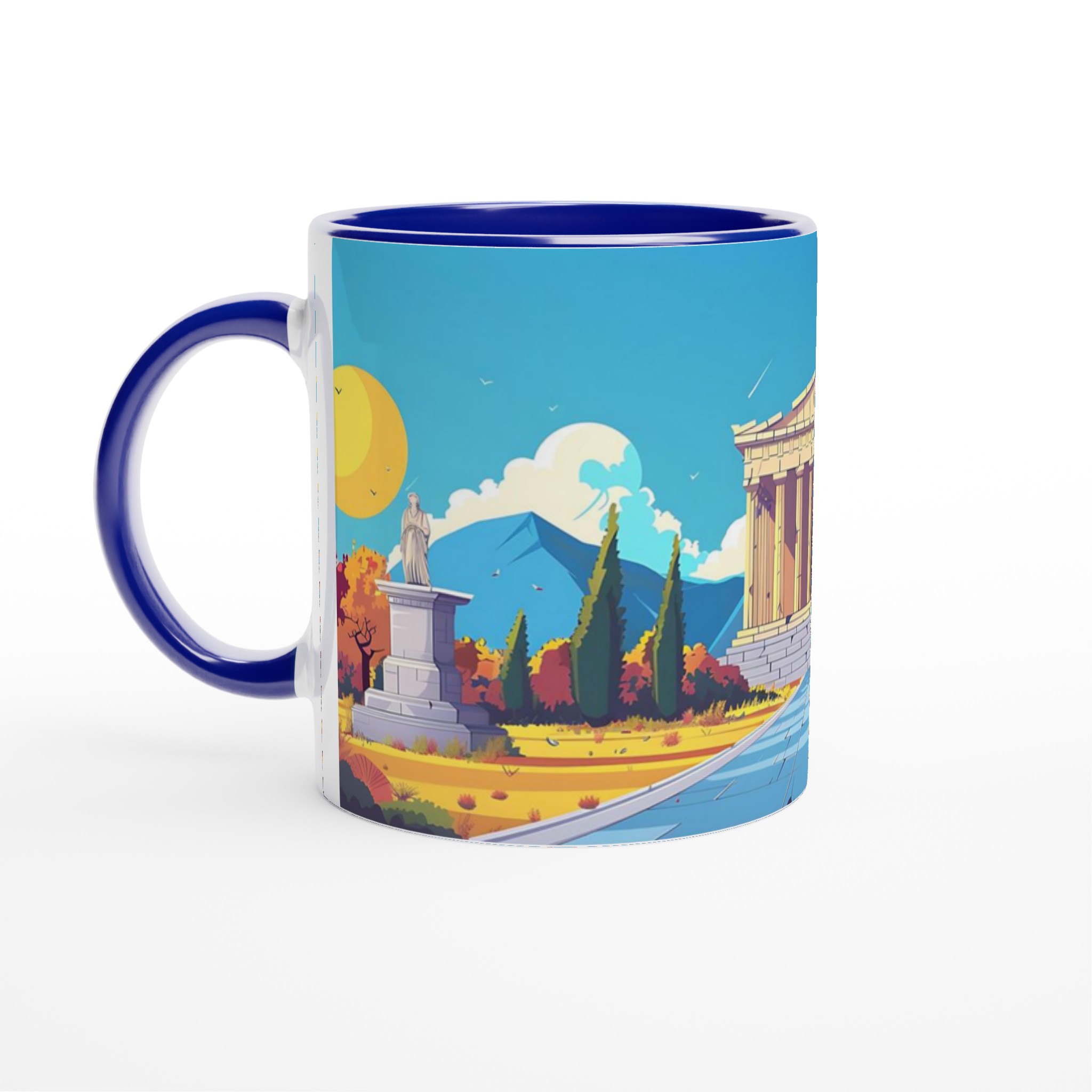 Grekisk Tempel Konst Mugg – 11oz Keramikmugg i Klara Färger för Kaffe & Te 4 9bf20e7b-cd49-451b-a787-66f8771302d5