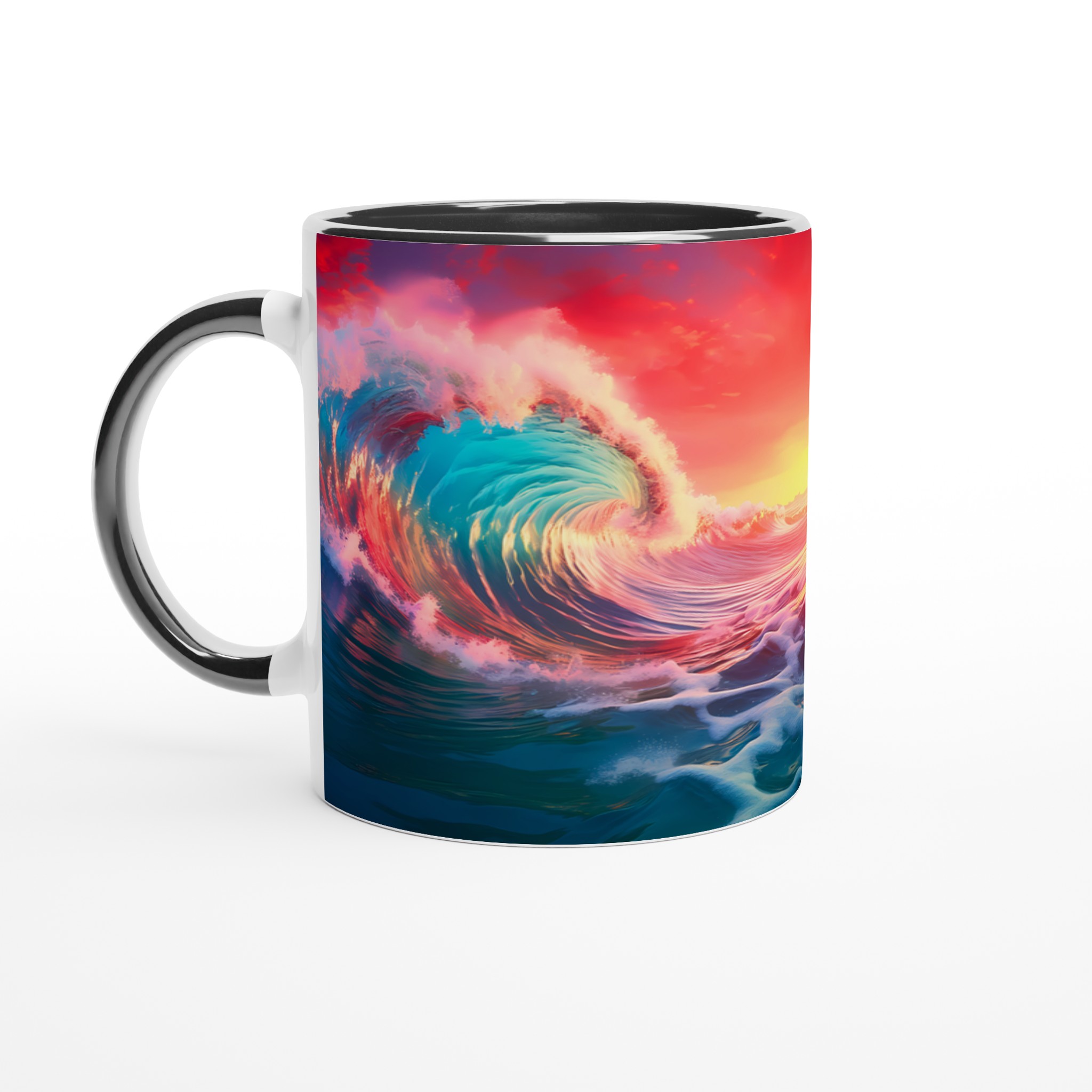 Oceanisk Färgexplosion – 11oz Keramisk Mugg med Vibrerande Vågmönster 6 9c1cb9dc-5157-4f73-805a-d0c79911b595