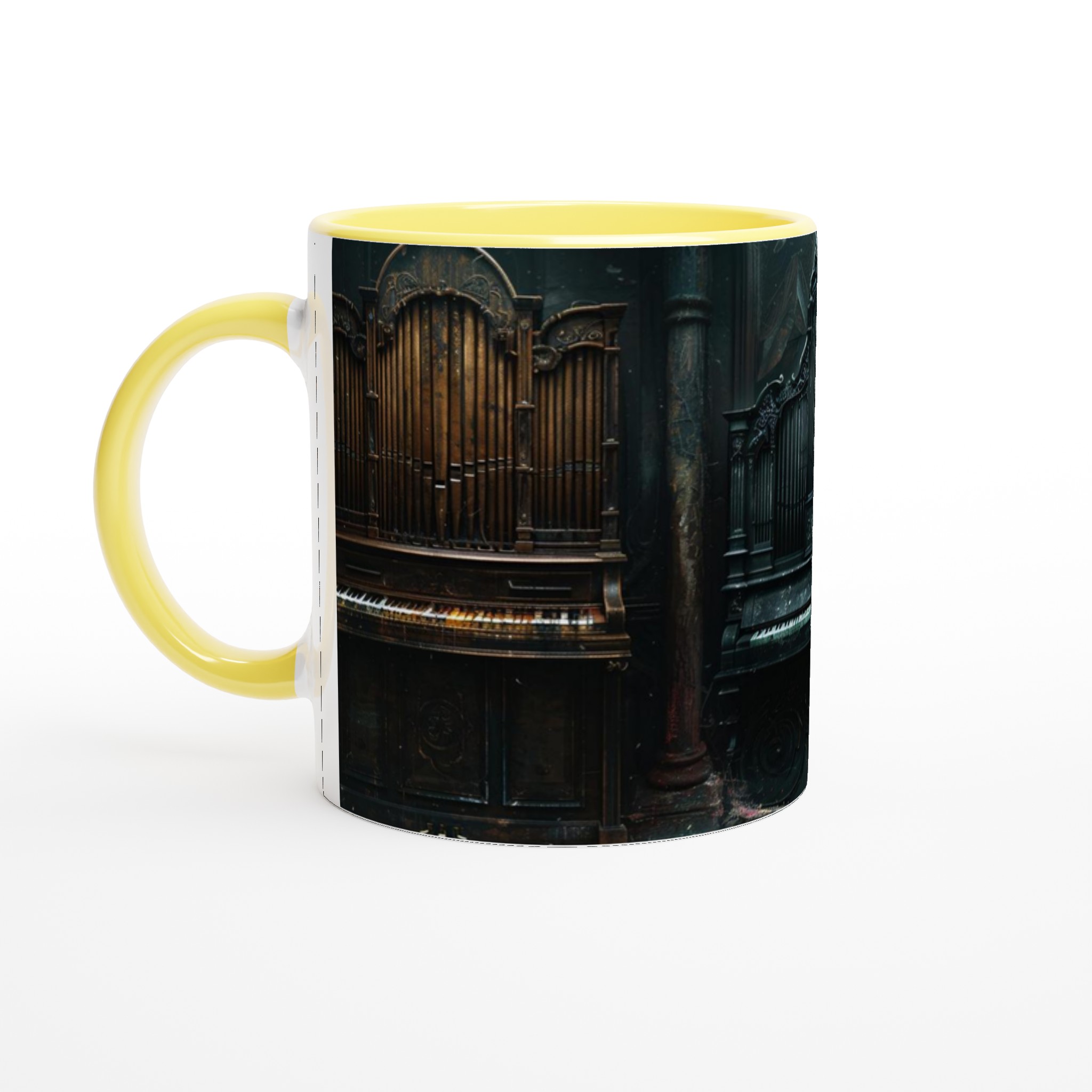 Vit 11oz Keramisk Mugg med Gotiskt Orgelmotiv i Tidlös Elegans 5 9c29649c-ed04-4864-aa1c-1df1a47e933c