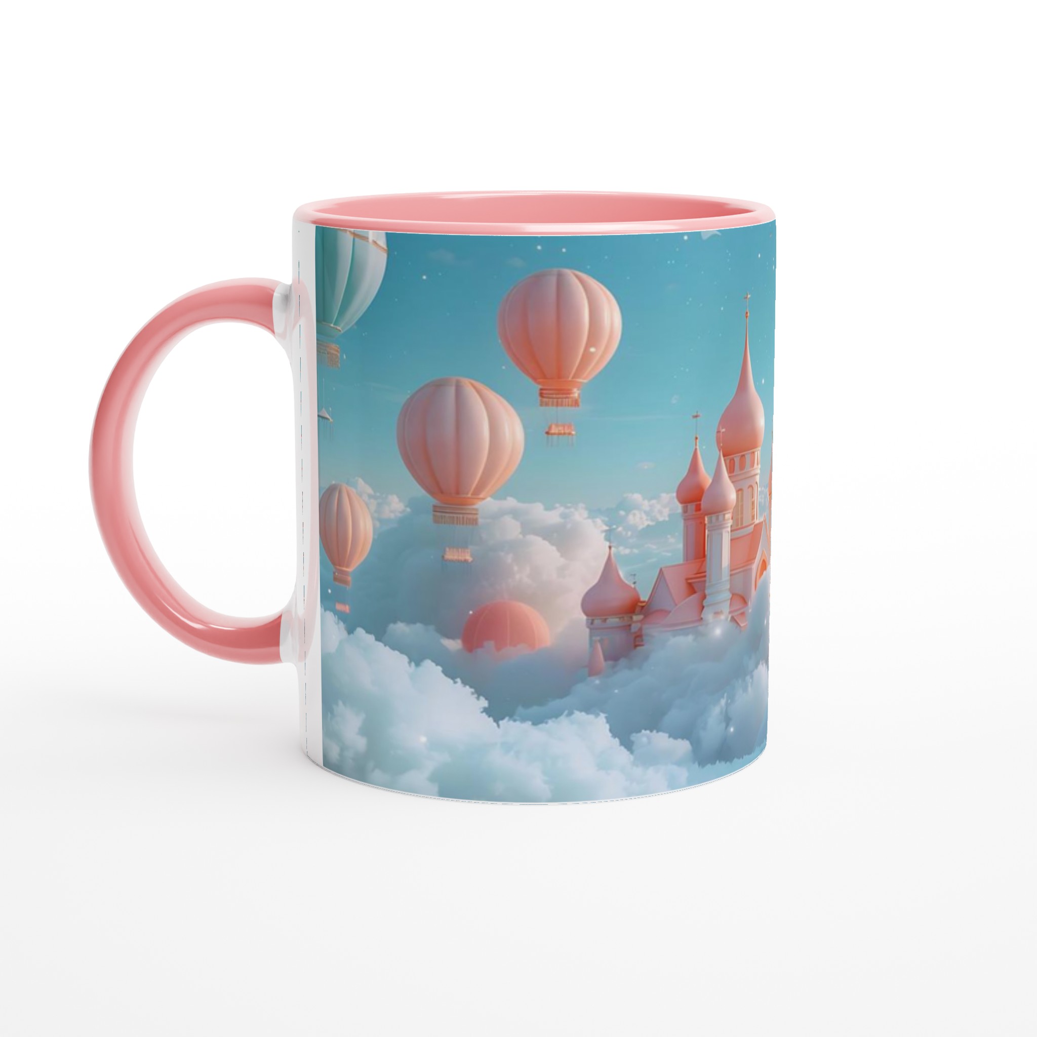 Drömresan 11oz Keramisk Mugg – Pastellrosa Slott bland Molnen, Välj din Färg! 6 9c3bda27-1041-4674-b5ab-757718a956a2