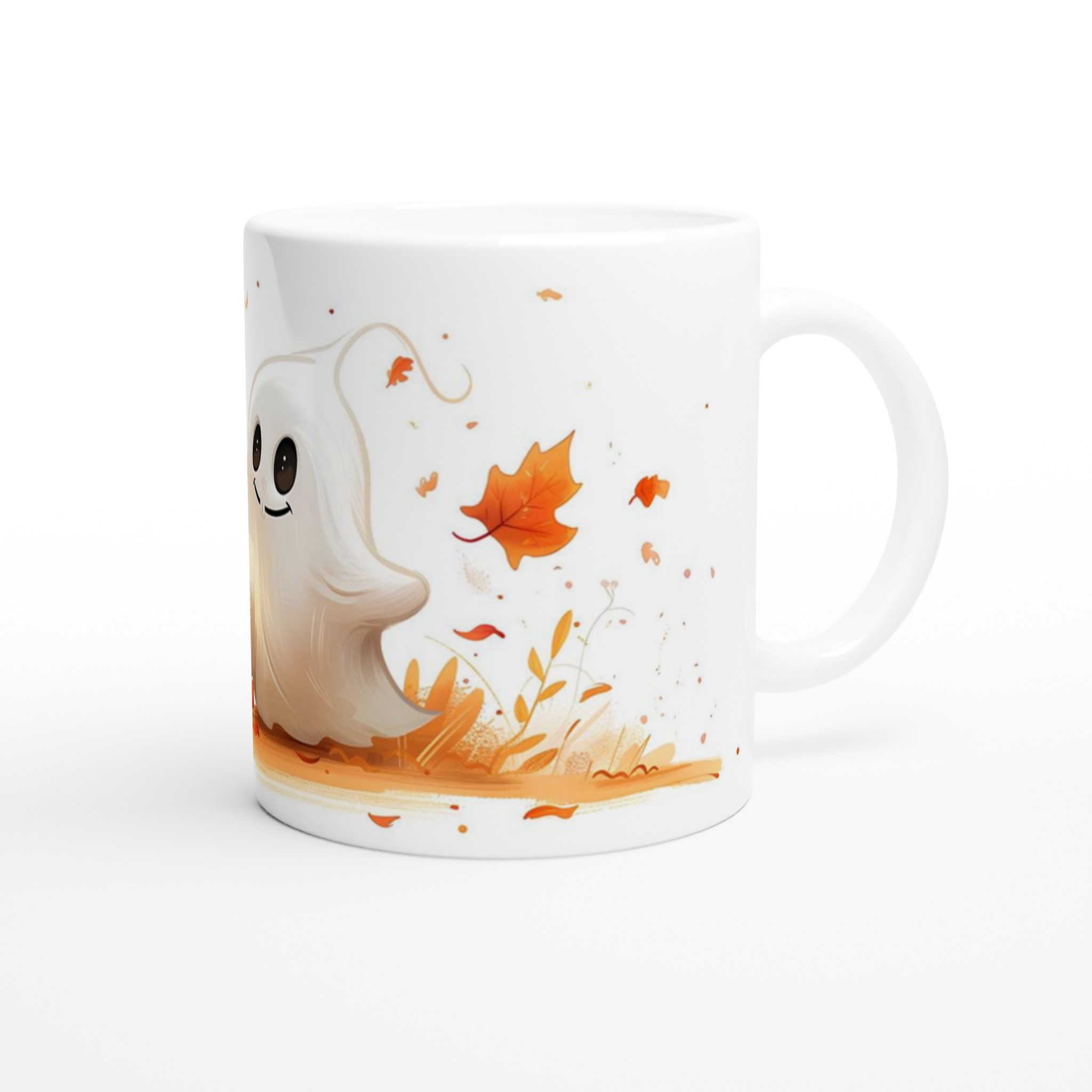 Busig Halloween Mugg - Söt Spöke & Pumpa i Höstfärger | 11oz Keramisk Kaffemugg 9 9c53dbb6-795e-4fe5-808a-e992793ca2e1