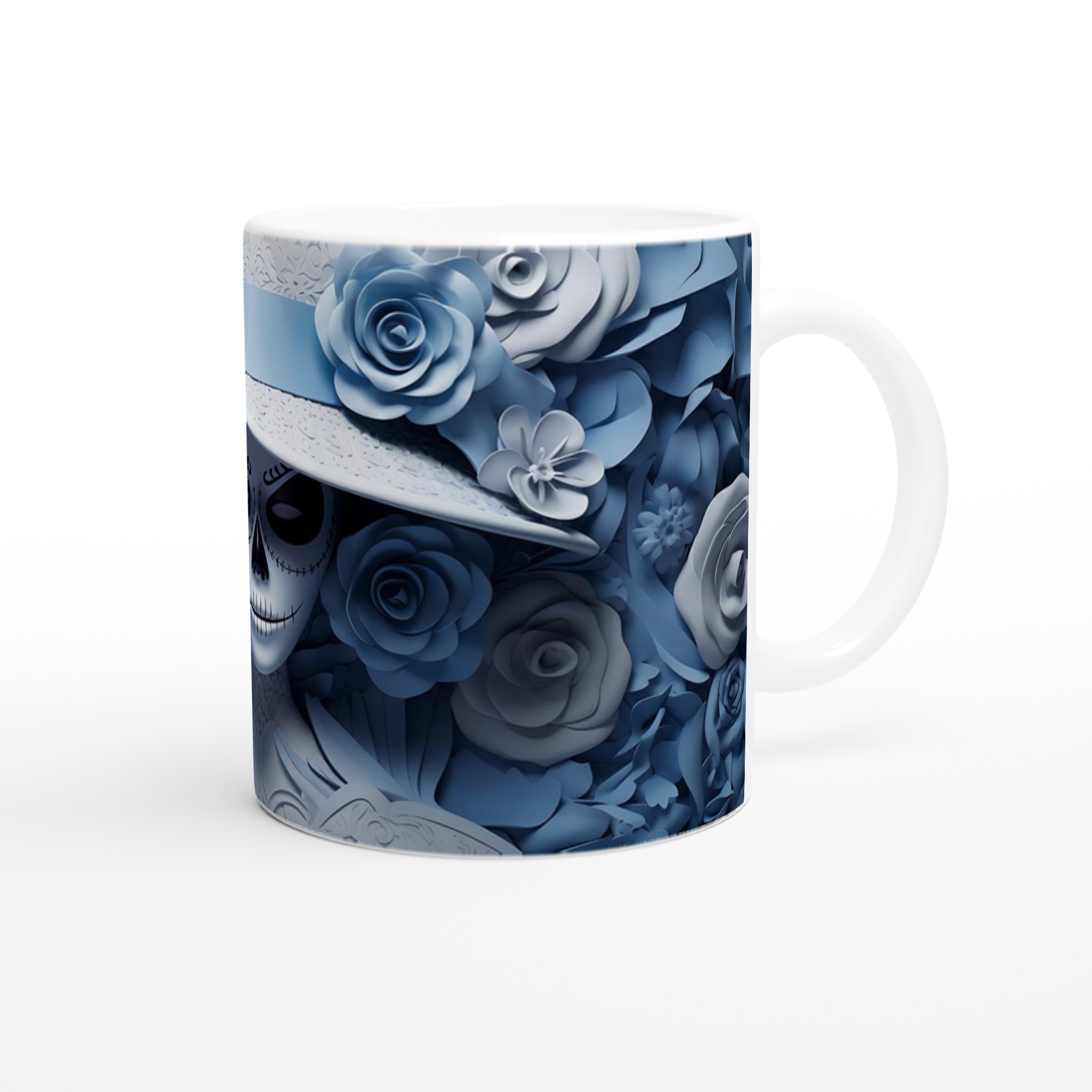 Catrina Chic Kaffemugg – Blå Elegans & Papperskonst Inspirerad Keramik – 11 oz 9 9ca8f700-3666-4259-a460-91a5951899e9