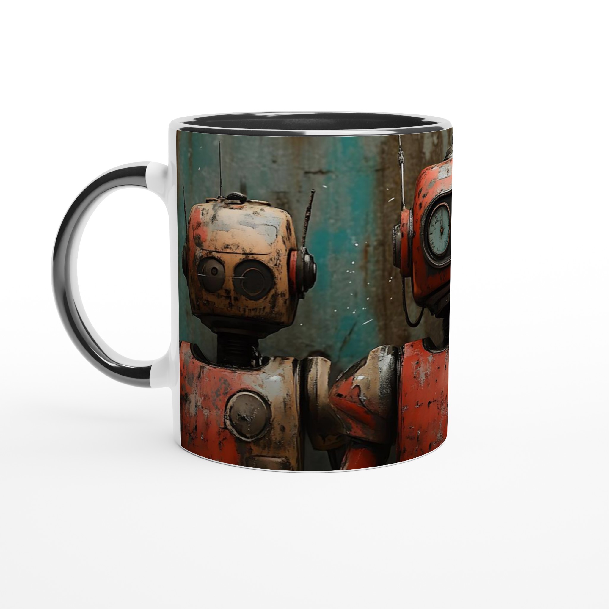 Retro Roboter Vänner 11oz Keramikmugg – Perfekt för Sci-Fi Entusiasten, Välj Din Färg! 2 9cd68fe0-d06a-4ab6-affe-6c69ddc245a2