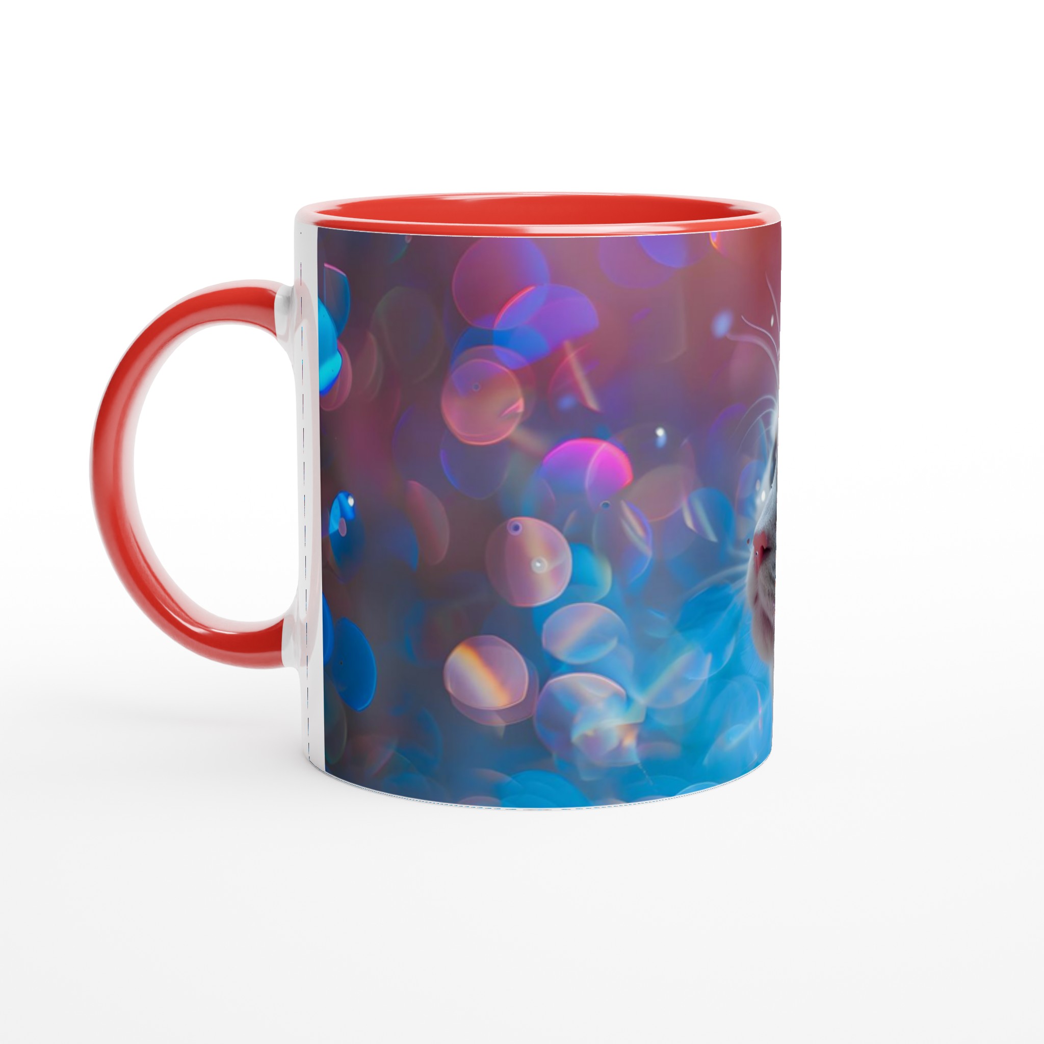 Magisk Kattmugg - Fantastisk Drömvärld i Blått och Rosa - 11oz Keramisk Mugg 2 9cda88ca-693c-4428-9826-080dcb76b46d