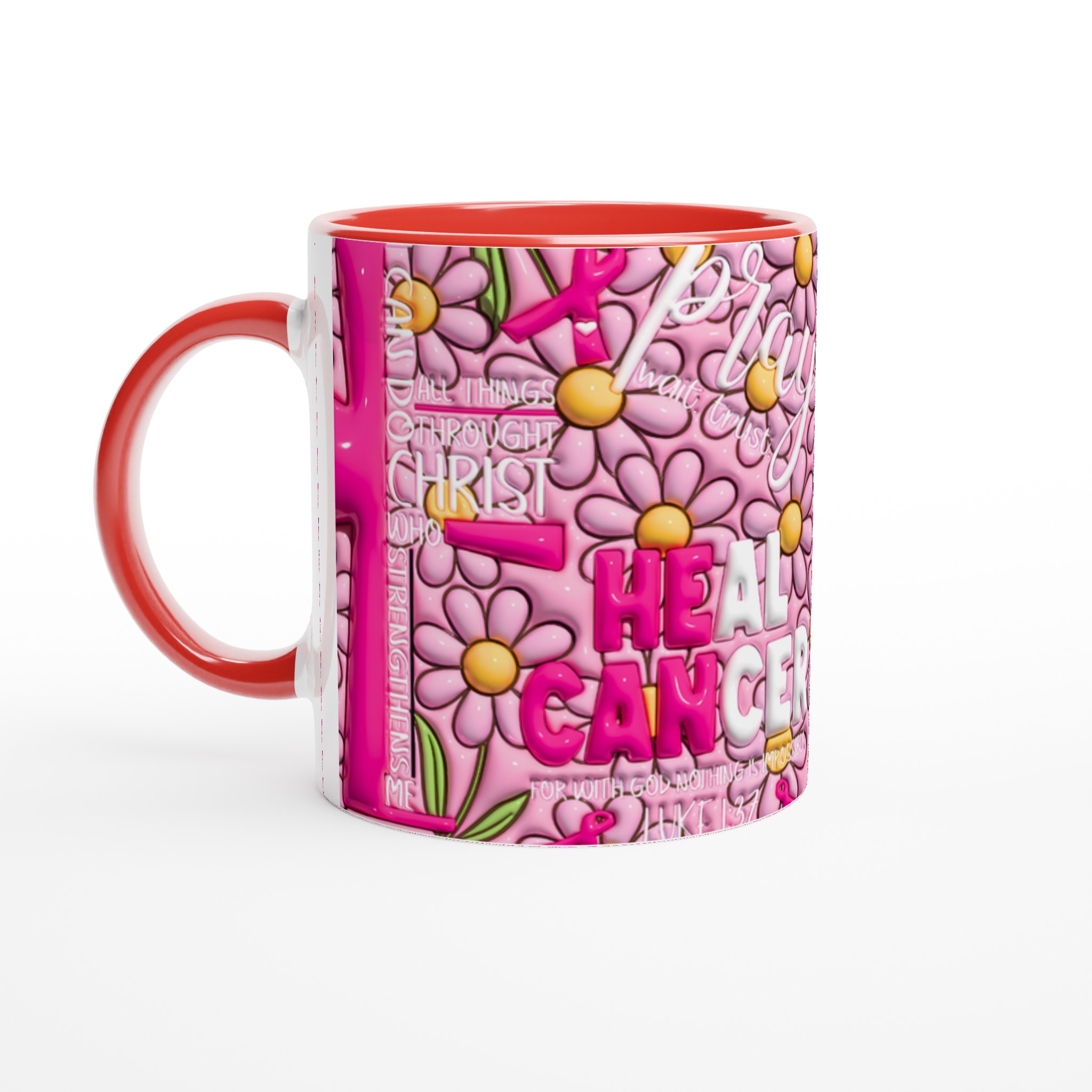 Stärkande Rosa Bandet Mugg: 'Heal Cancer' med Tro och Blomsterdesign – Välj Din Färg! 2 9d269144-345c-4aac-b2f2-67e167fe95c1