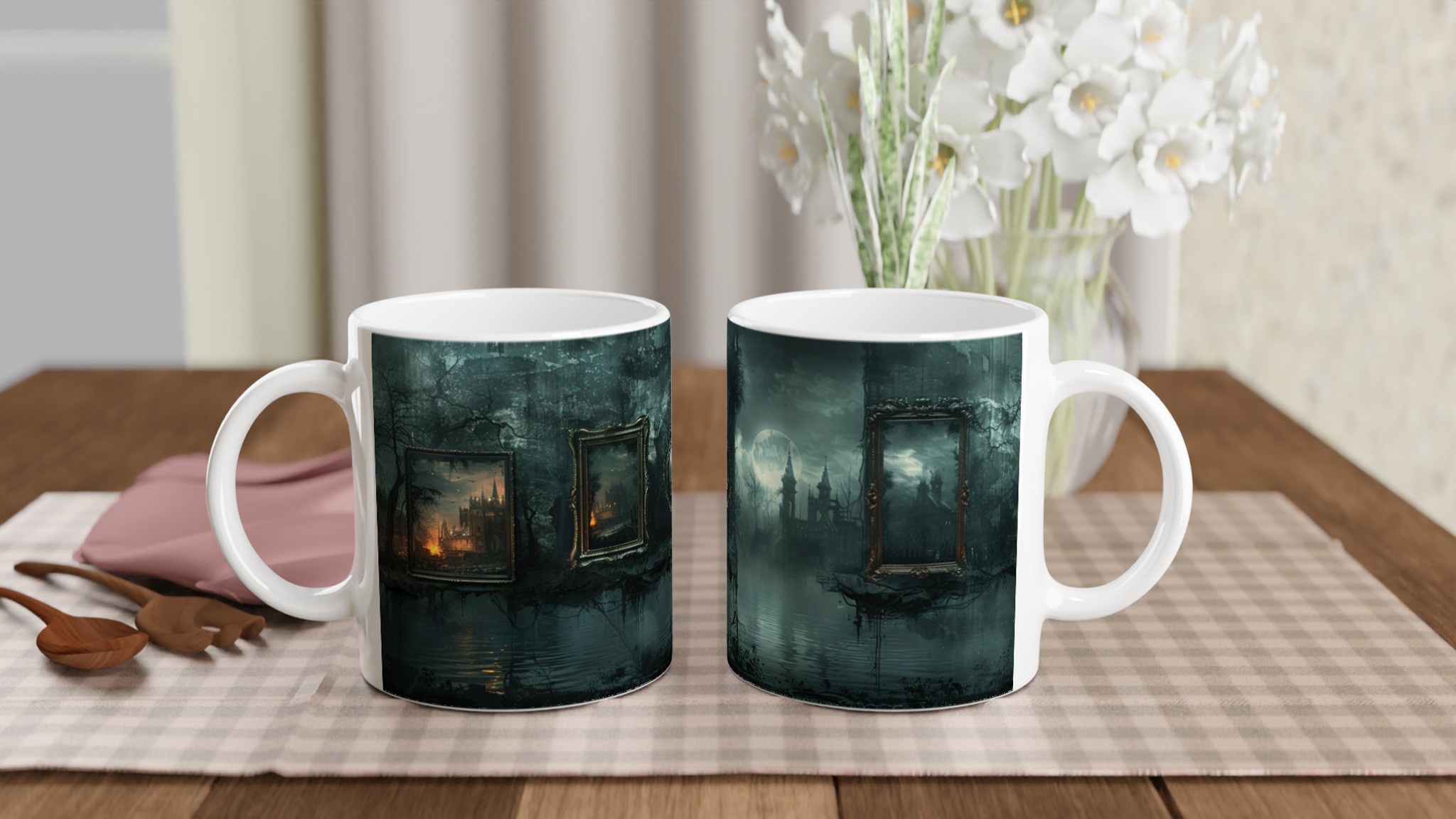 Vit 11oz Keramisk Mugg i Valfri Färg med Mörk, Mystisk Gotisk Stämning 10 9d5e795d-1292-4a82-ab9f-74f4469f6812