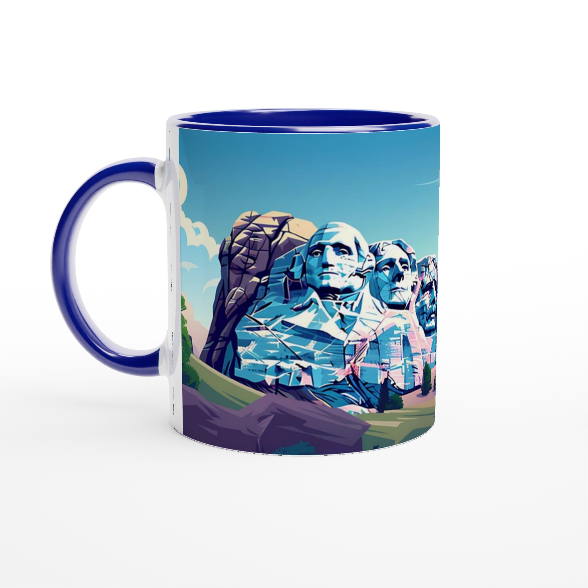 Mount Rushmore Pop Art Mugg – Historisk Ikon i Vibrant Blå Nyanser 4 9d60bf1d-ad3e-4d6e-8b9d-7bfce9b1589a