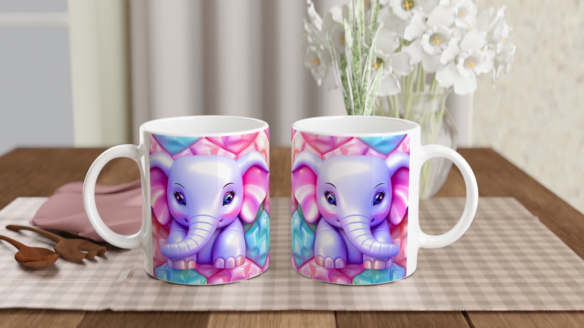 Söt Elefant Keramikmugg - Pastellglädje i 7 Färger | 11oz Hållbar Mugg för Kaffe & Te 10 9d69a0e2-3d69-4009-975c-12a222e14242