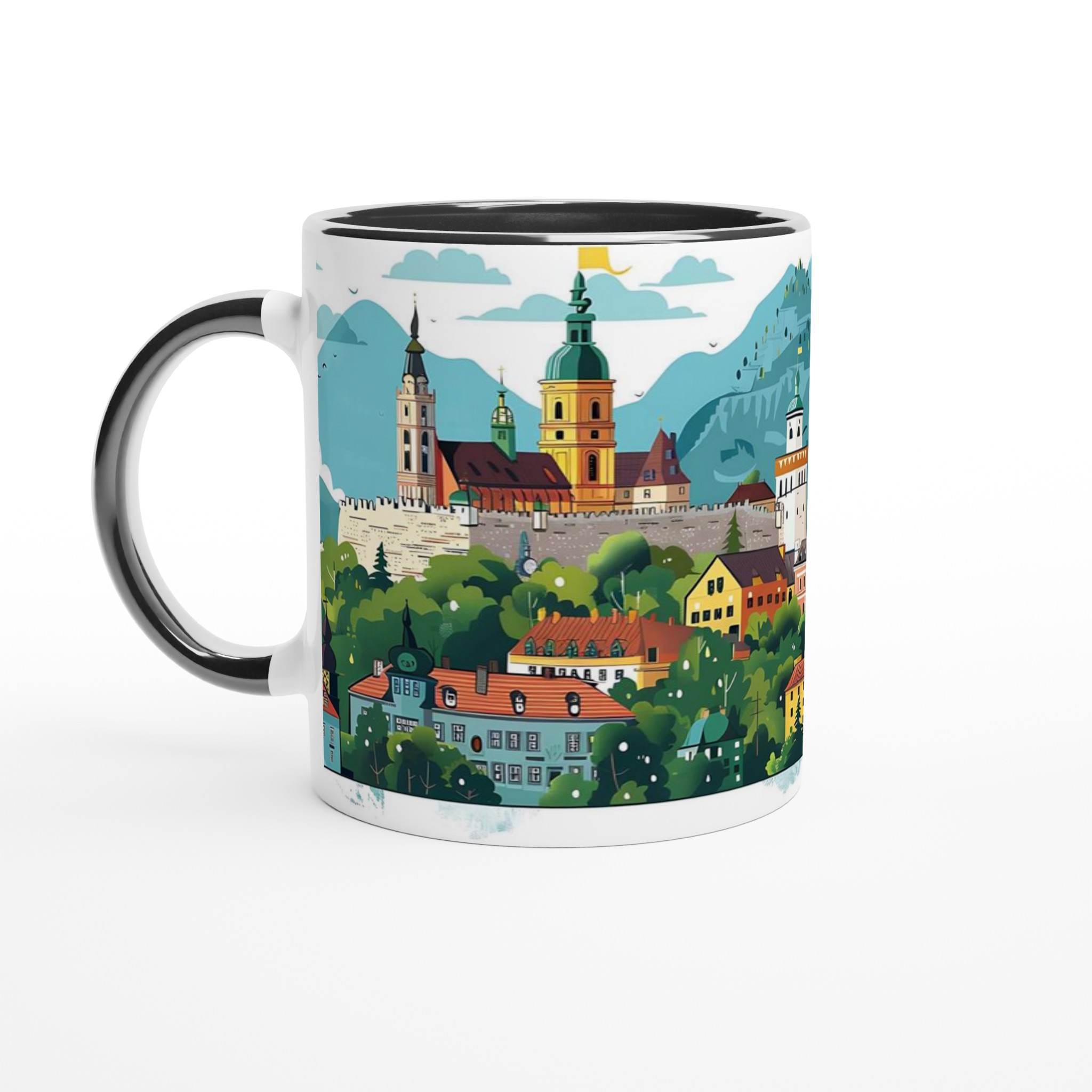 Europeisk Stadsmugg - Charmig Urban Panoramadesign i Din Valfria Färg, 11oz Keramik 8 9d73d744-3165-4735-91e7-c9b91e37feb0