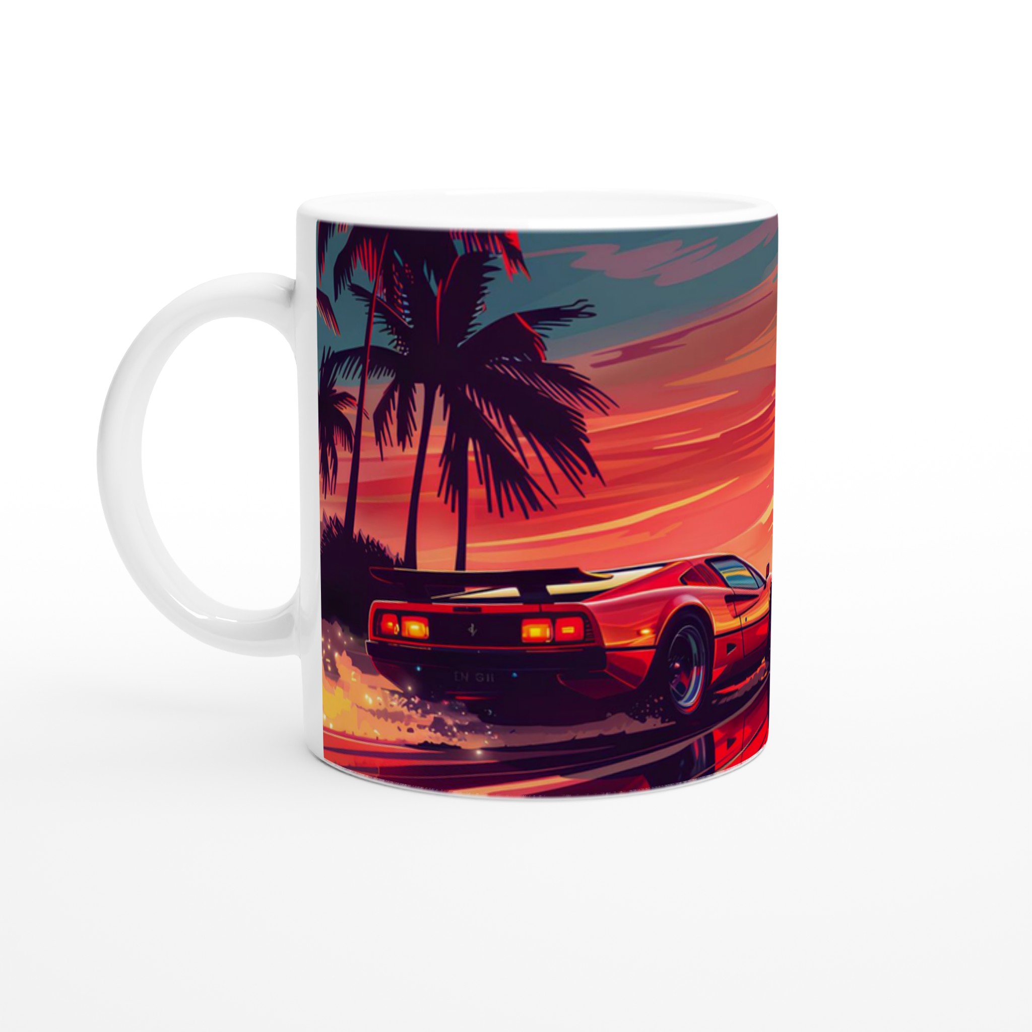Retro Sunset Sportbil – 11oz Keramikmugg i ditt val av 7 levande färger 1 9e7e635a-5c65-49fc-a9c4-12c50ccdb542