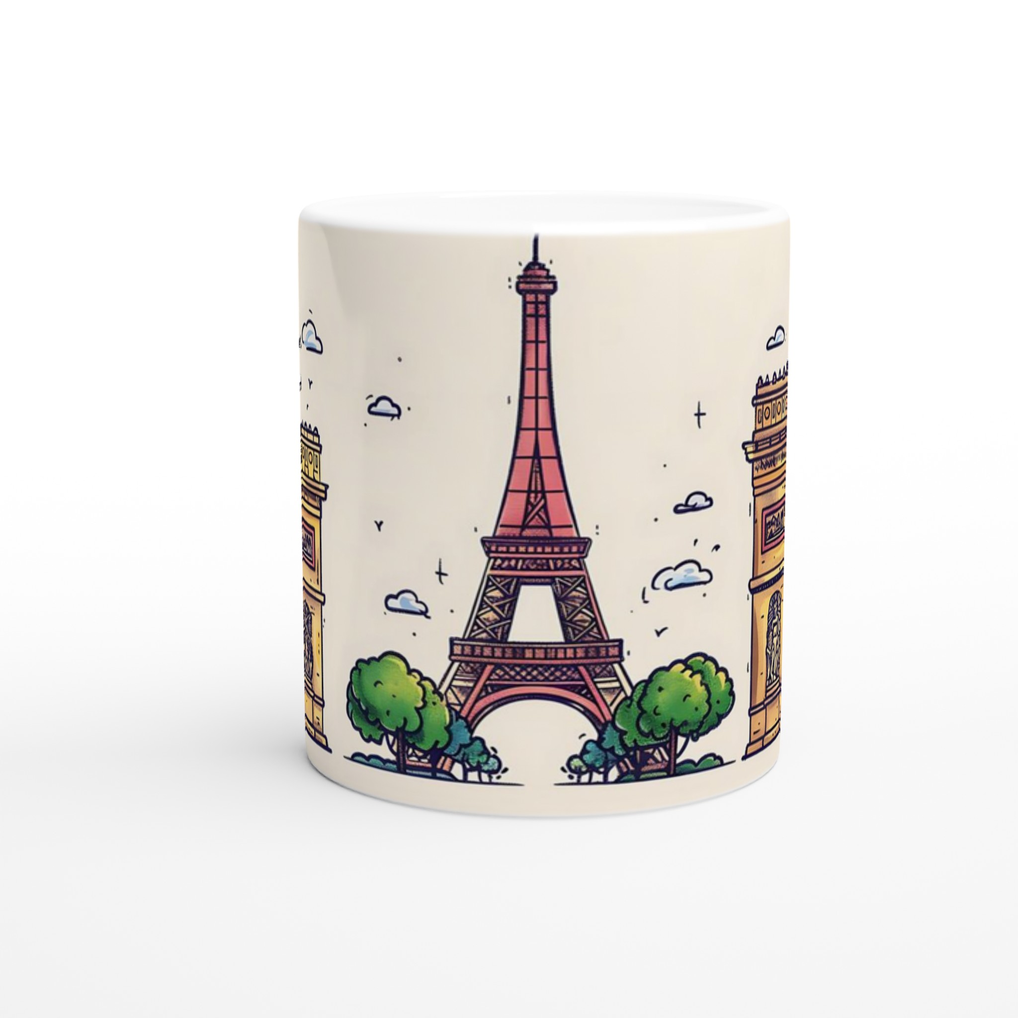 Paris Landmarks Keramikmugg - Eiffeltornet, Triumfbågen & Invaliddomen - Välj din färg! 8 9e903b84-a27d-443d-810b-05b2ee7e09ed