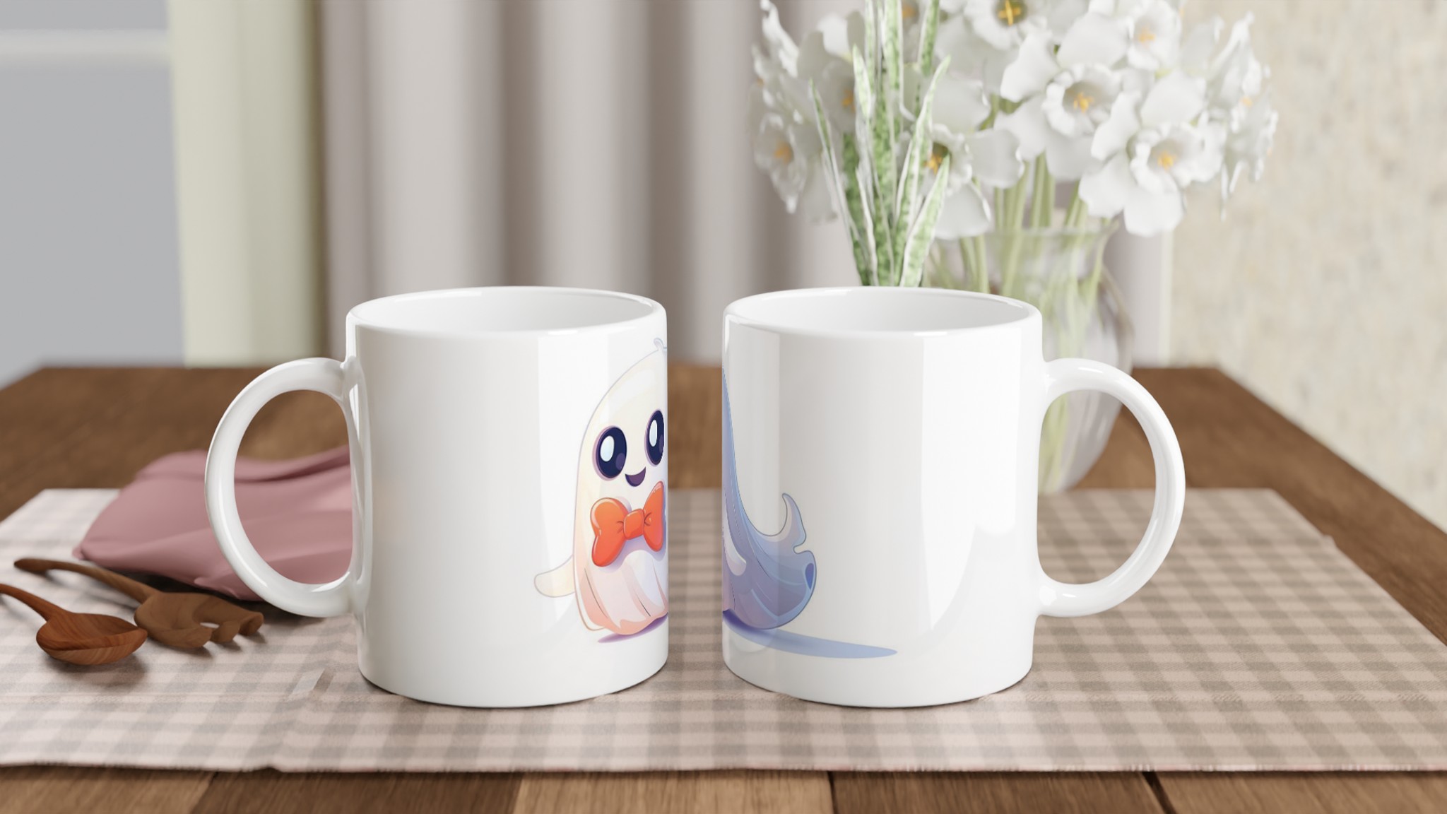 Söt Spöke med Fluga – 11oz Keramisk Mugg i Valfri Färg – Perfekt Present! 10 9e953706-a047-43af-9ccc-269a0496442b
