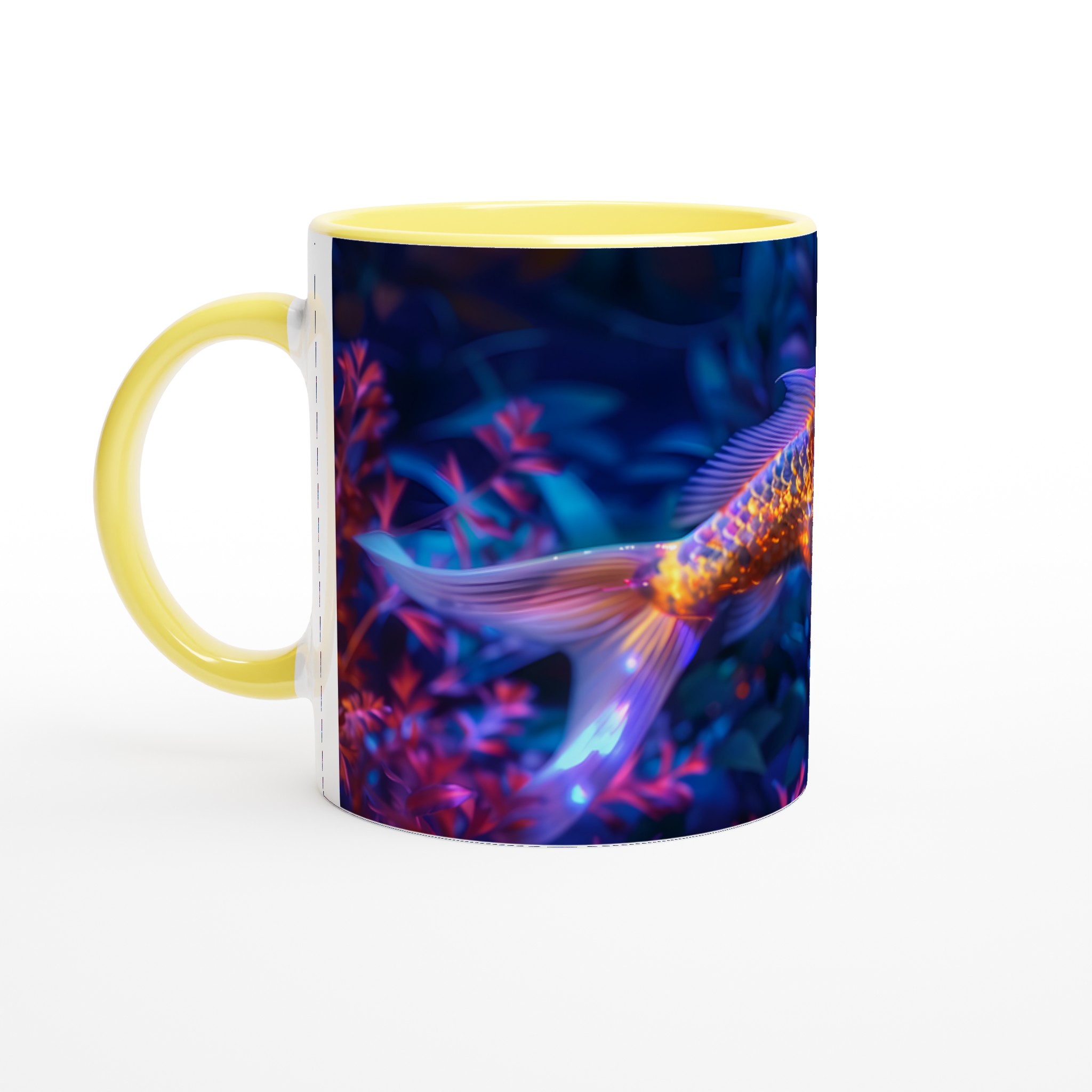 Neon Koi Fisken Mugg – 11 oz Keramikmugg i Hypnotiska Färger, Perfekt för Konstälskare & Färgstarka Tryck! 5 9f113d56-05a4-44a3-9d49-3fb8f92d3607