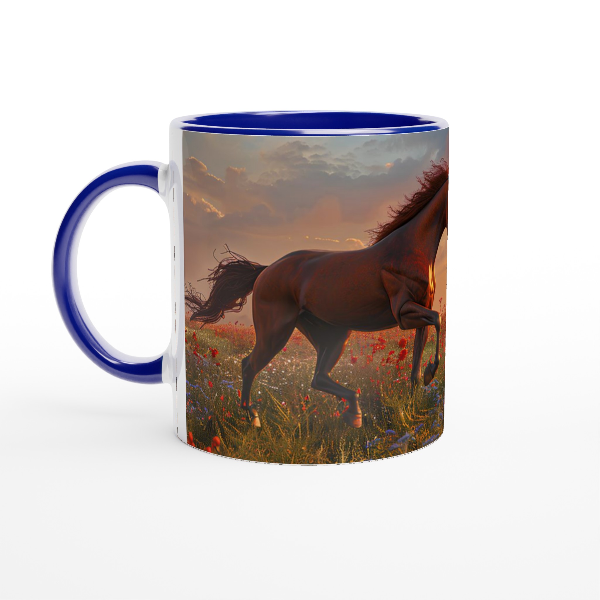 Majestätisk Brun Häst i Vild Blomsteräng – 11oz Keramisk Mugg för Naturälskare 4 9f17cdc5-c3fe-4e3e-872c-5a4beb311b4d