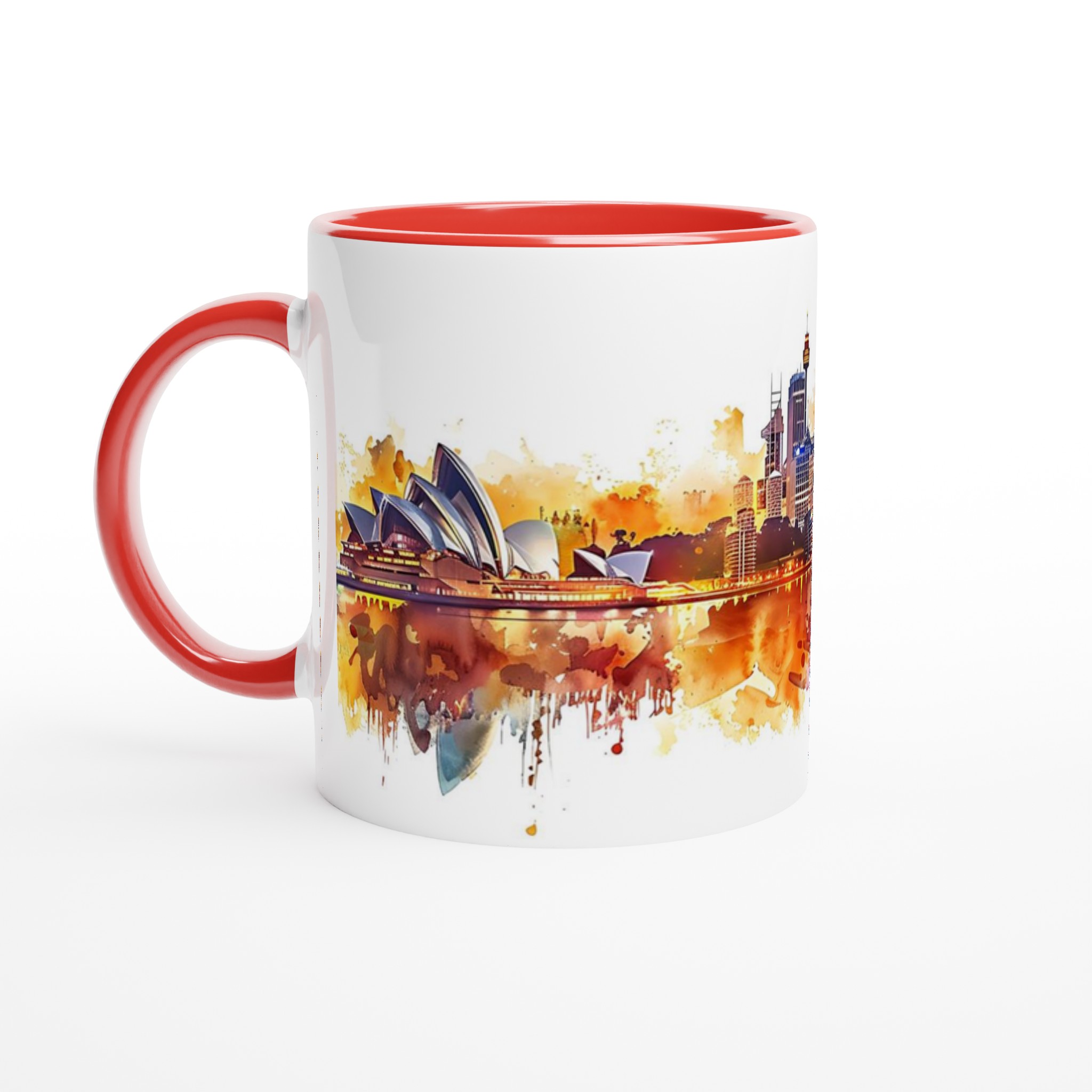 Sydney Skyline Akvarellmugg – Konstnärlig Siluett av Operahuset och Harbour Bridge 2 9f4a97d7-7d78-4a34-81c5-5f680f1fc58d