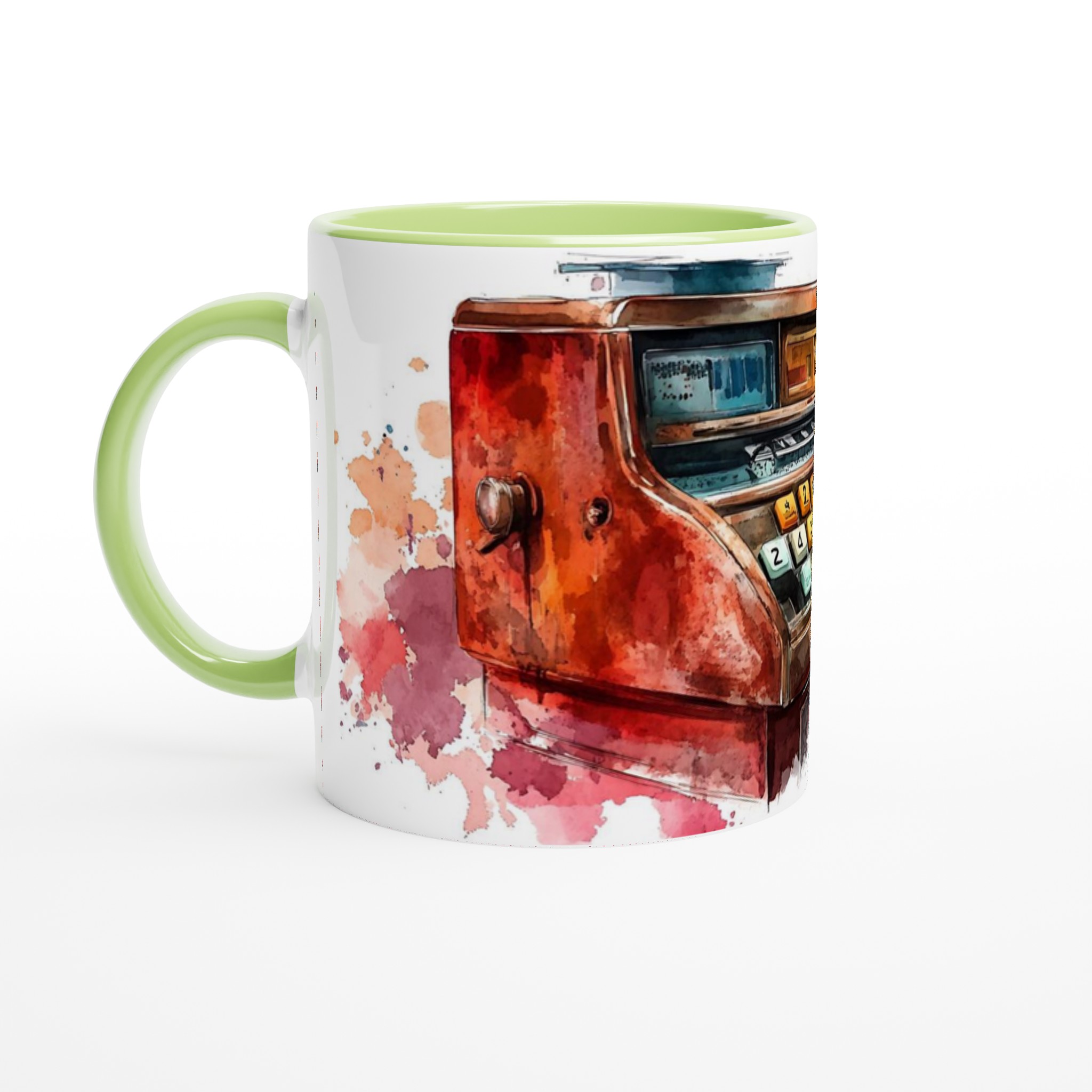 Retro Kassaapparat Keramisk Mugg – Nostalgisk Akvarellstil i 7 Färger 6 9f932eac-4667-48d2-9532-e8f75301b321