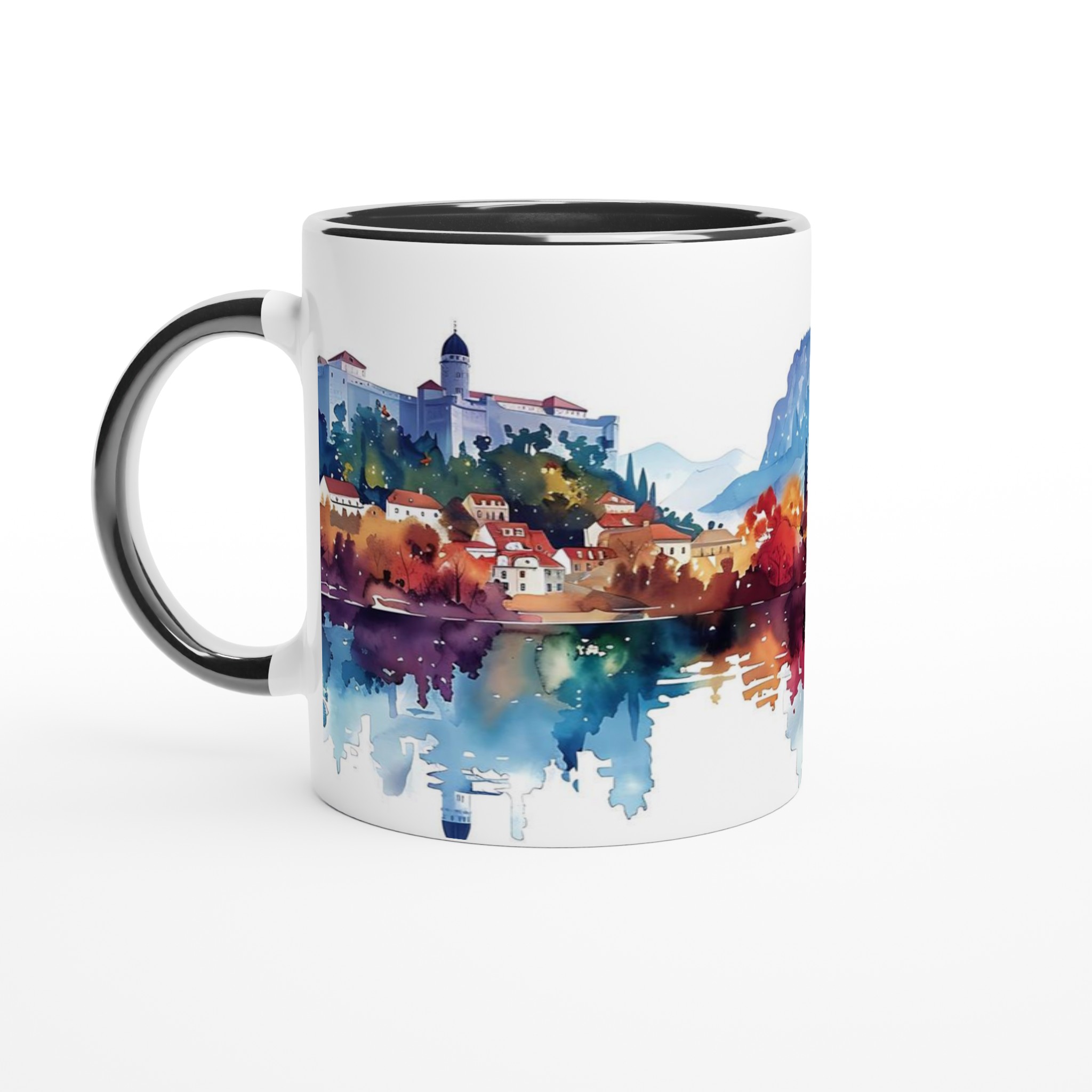 Aquarell Stadsvy Mugg – Konstnärligt Charmig Keramikmugg i ditt val av färg 7 9fcff280-fa7e-4a61-bcfe-a991a213dedb