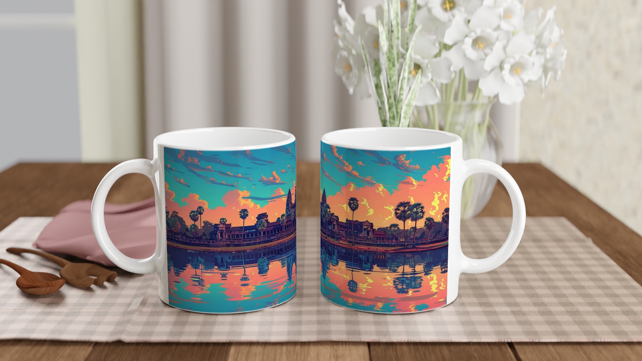 Angkor Wat Soluppgång Konstnärlig Mugg – Färgstark Keramikmugg 11oz 10 a0556166-b66b-465f-8a27-8997f304e839