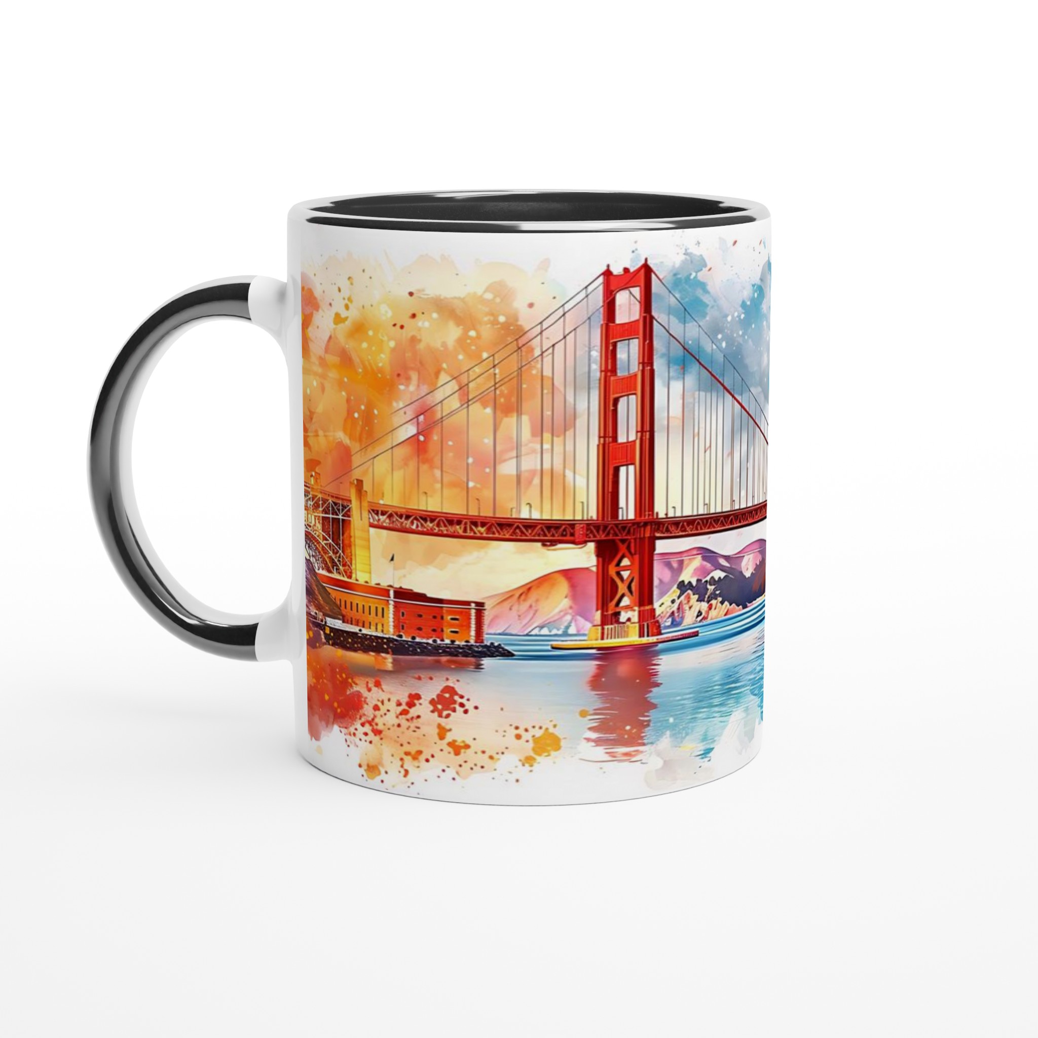Golden Gate Bridge Akvarellmugg – Konstnärlig 11oz Keramisk Mugg i Väljbar Färg 7 a0743e96-1001-44fc-83be-3bac0316cd31