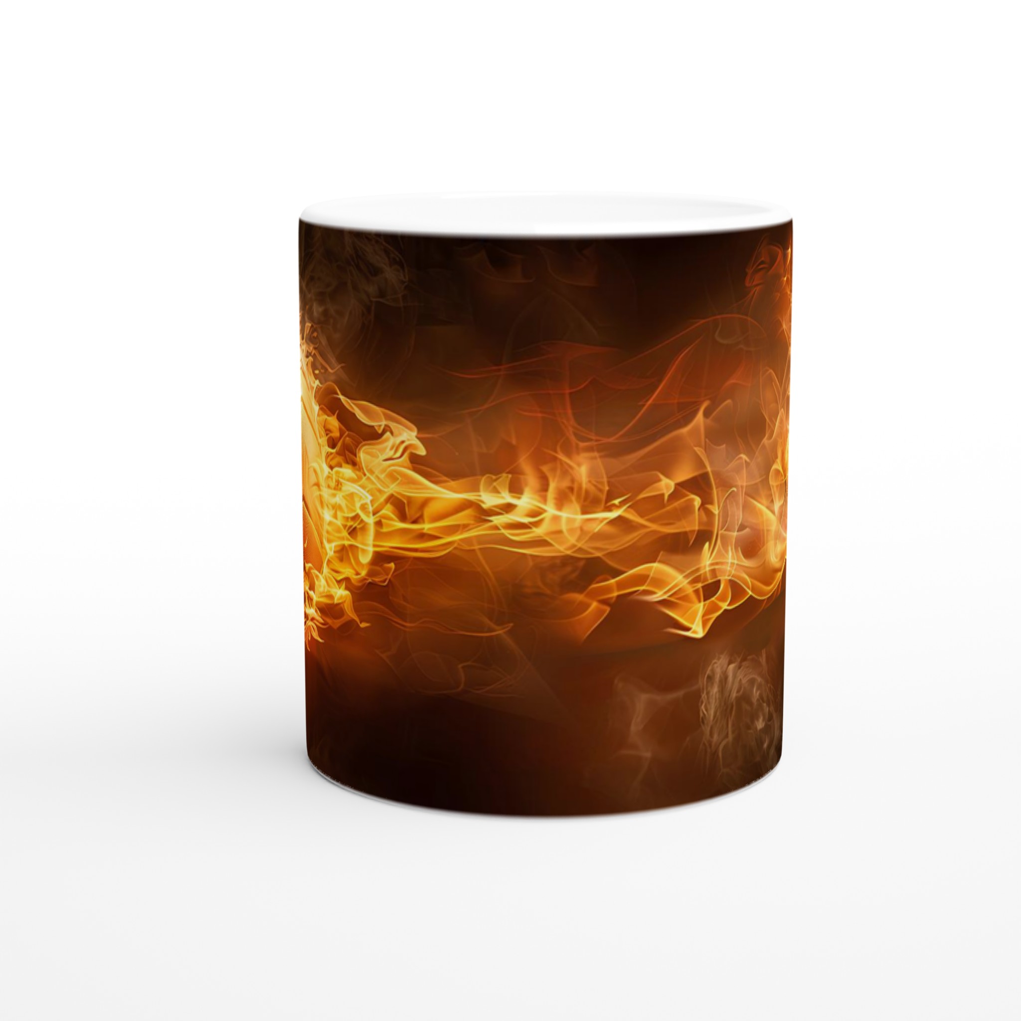Flaming Basketboll Keramikmugg - Eldig Sportdesign i Valfri Färg, 11 oz 8 a07753ae-c9e2-4d6e-a5d0-d62b16b56b8f